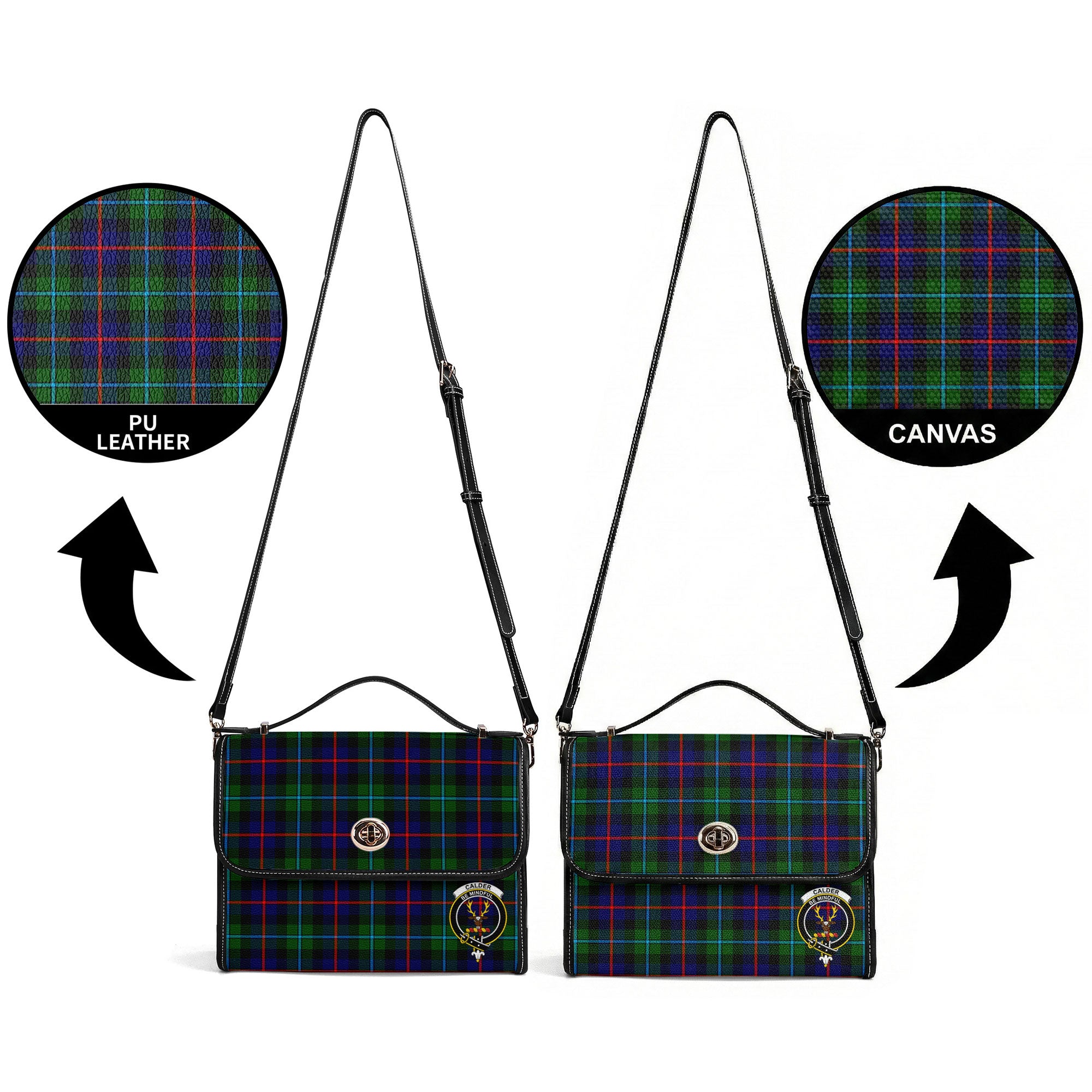 Calder Tartan Crest Satchel Bag
