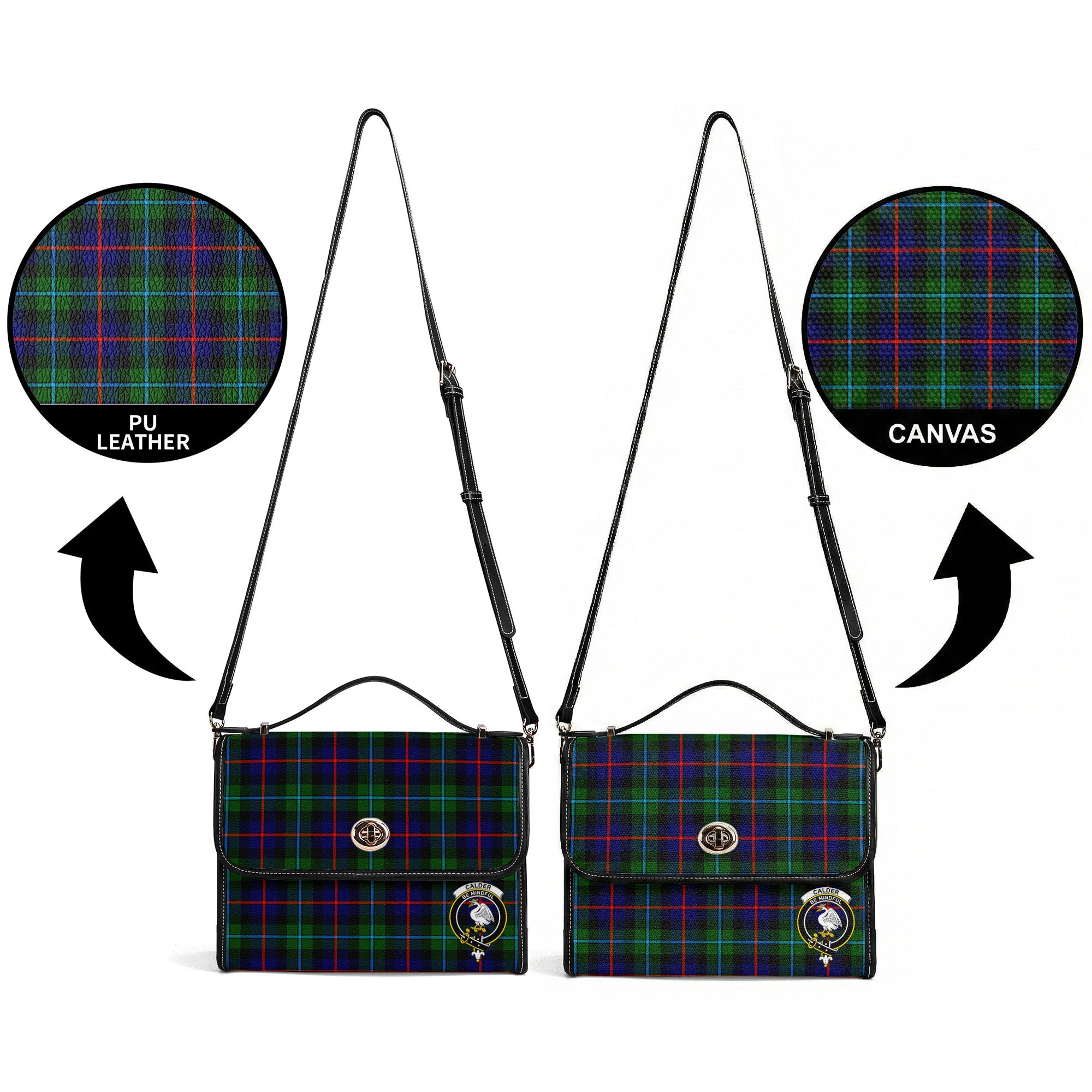 Calder (Calder-Campbell) Tartan Crest Satchel Bag