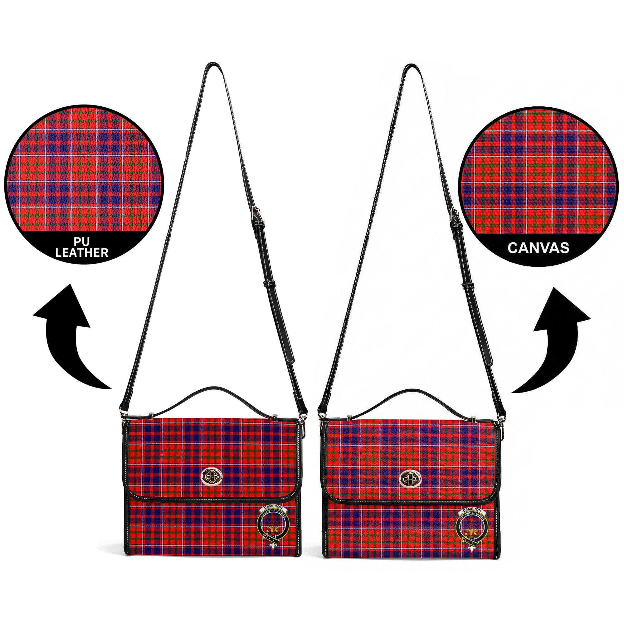 Cameron of Lochiel Modern Tartan Crest Satchel Bag