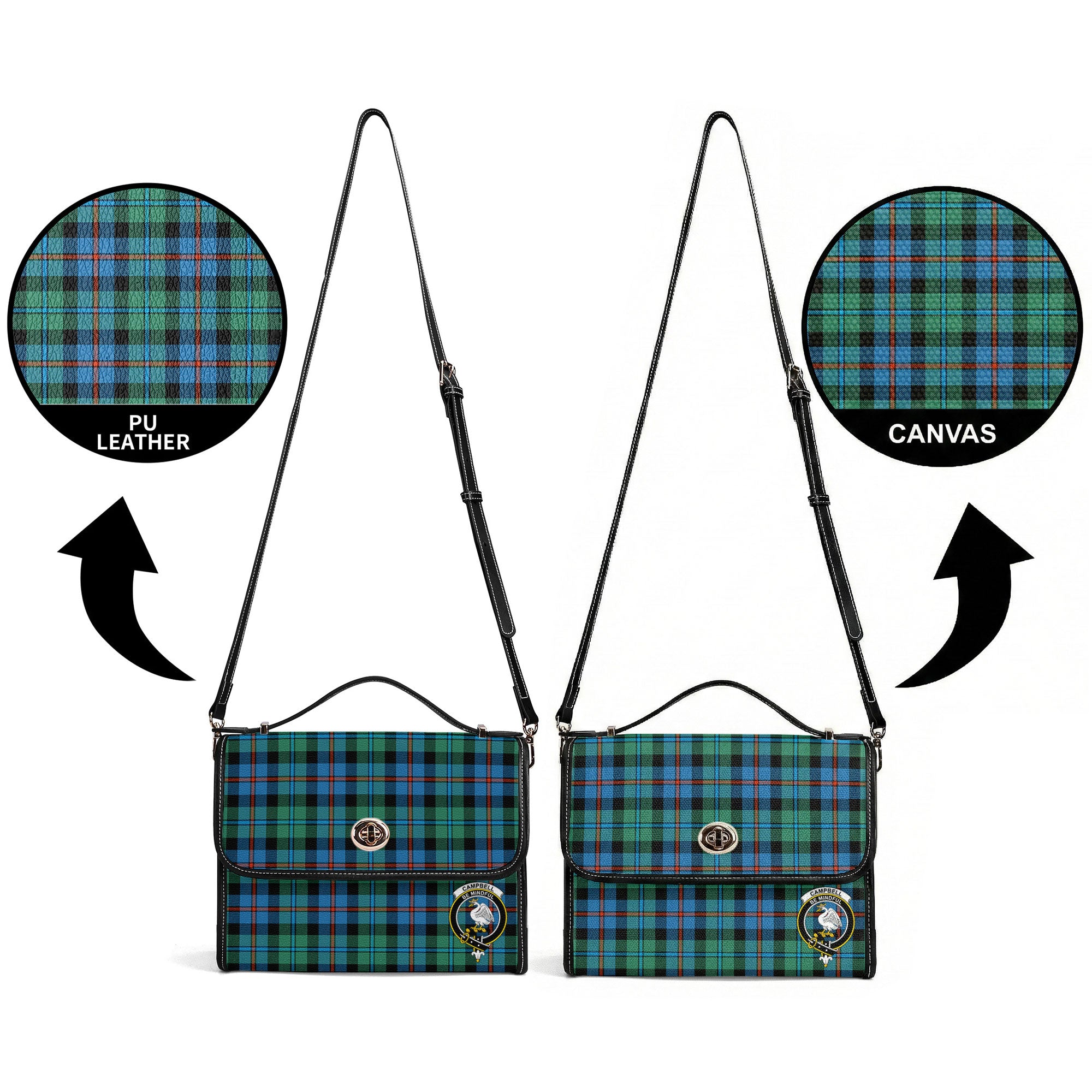 Campbell of Cawdor Ancient Tartan Crest Satchel Bag