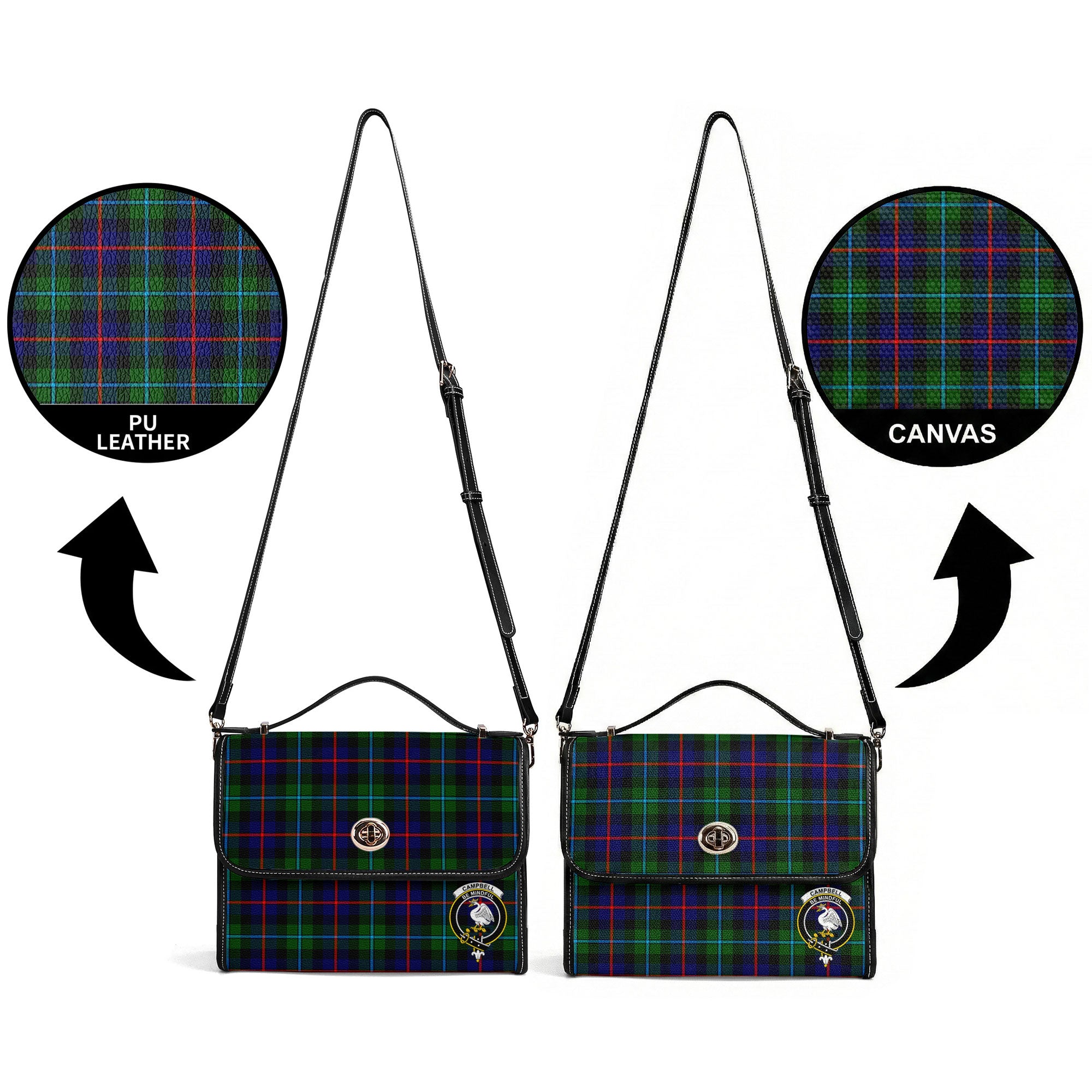 Campbell of Cawdor Modern Tartan Crest Satchel Bag