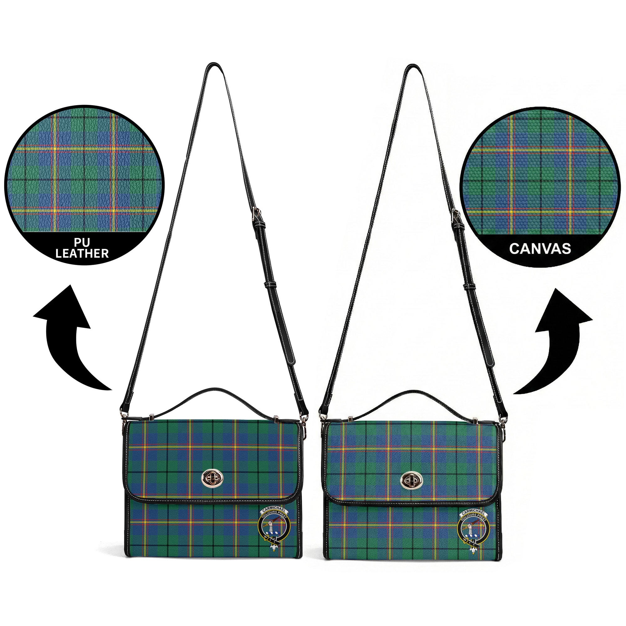 Carmichael Ancient Tartan Crest Satchel Bag