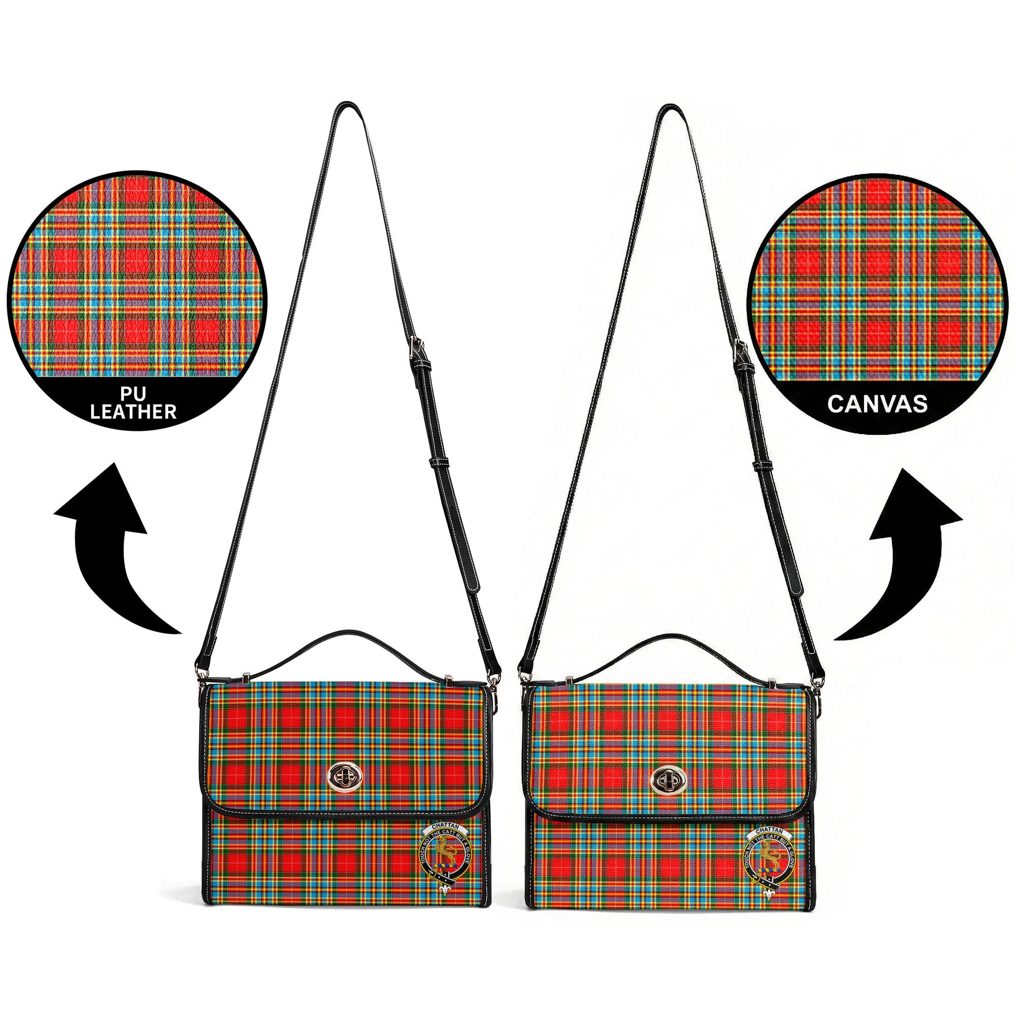Chattan Tartan Crest Satchel Bag