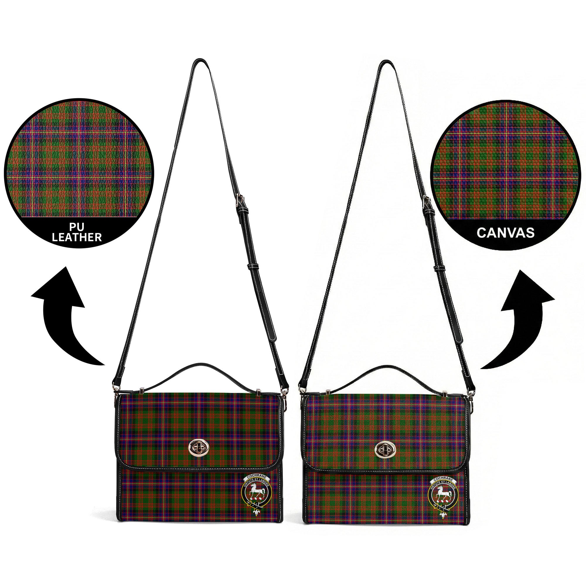 Cochrane Modern Tartan Crest Satchel Bag