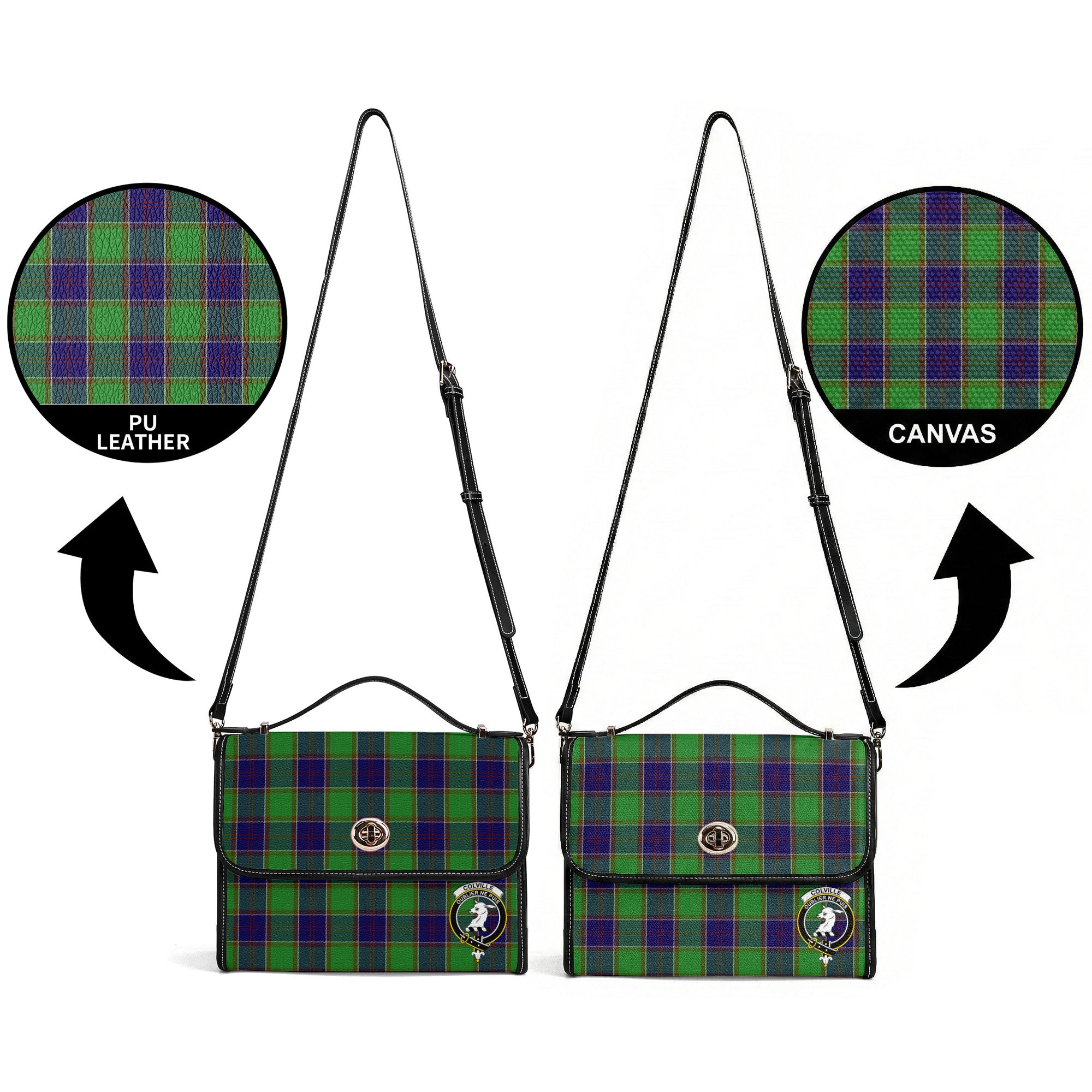 Colville Tartan Crest Satchel Bag