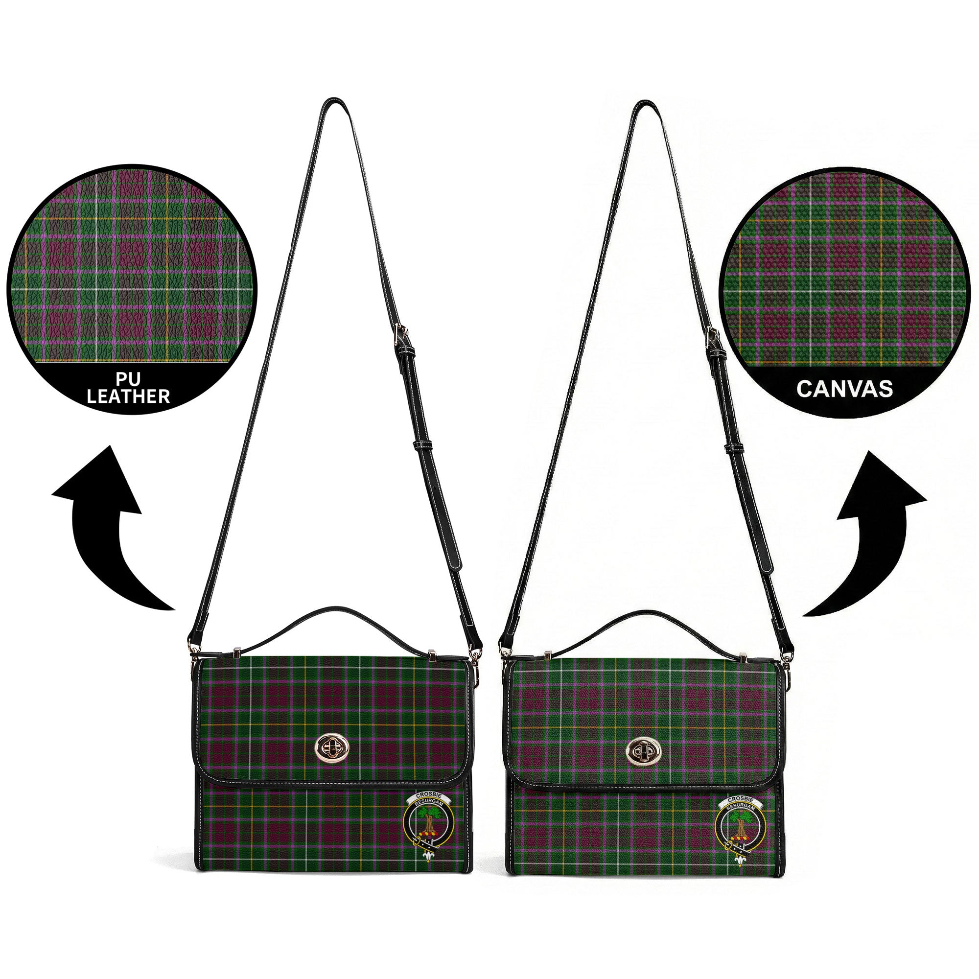 Crosbie Tartan Crest Satchel Bag