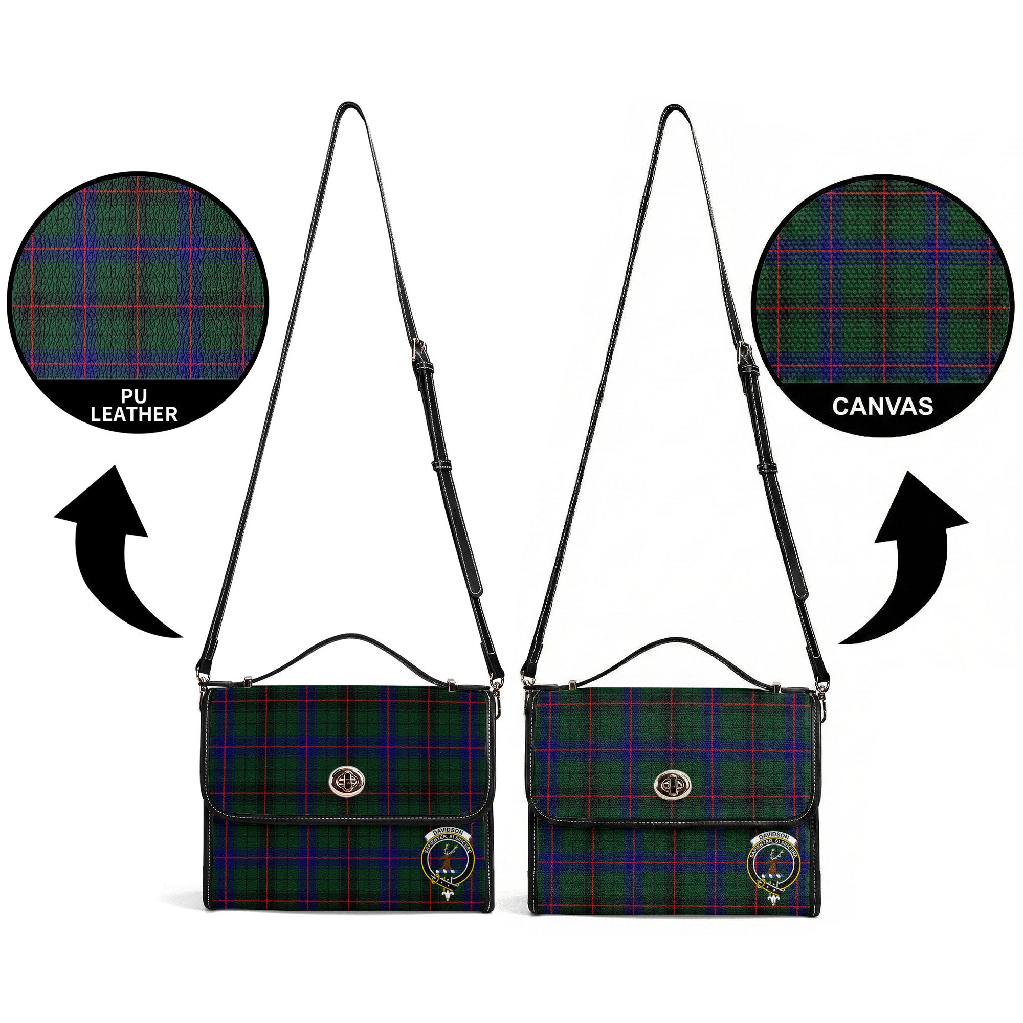 Davidson Modern Tartan Crest Satchel Bag