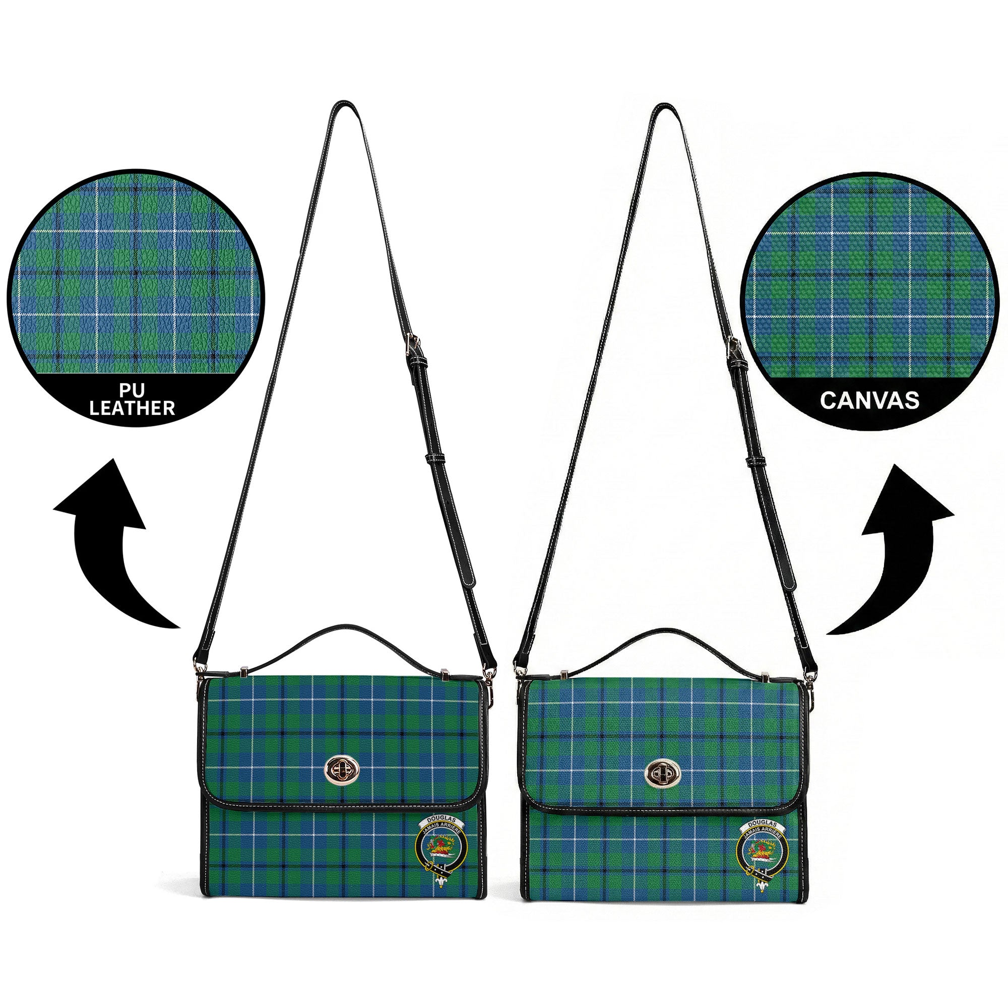 Douglas Ancient Tartan Crest Satchel Bag