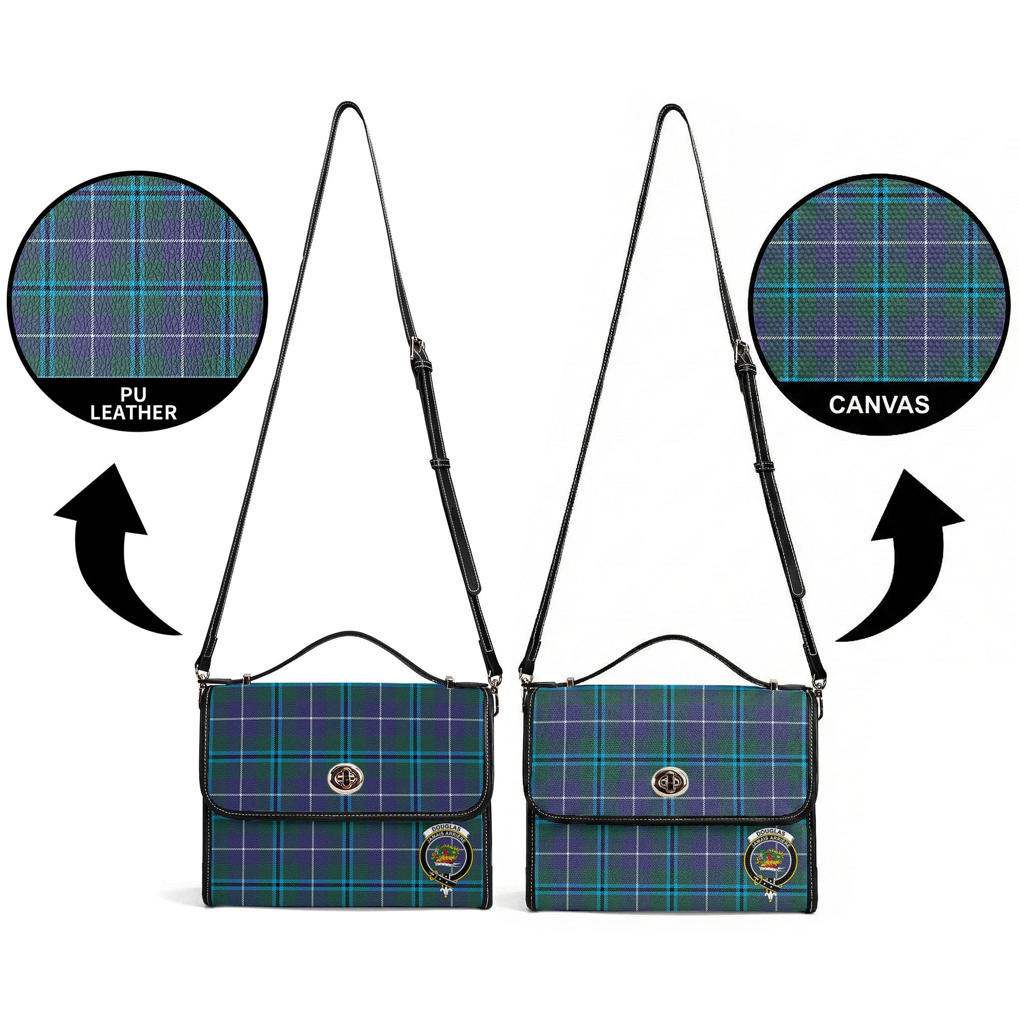 Douglas Modern Tartan Crest Satchel Bag
