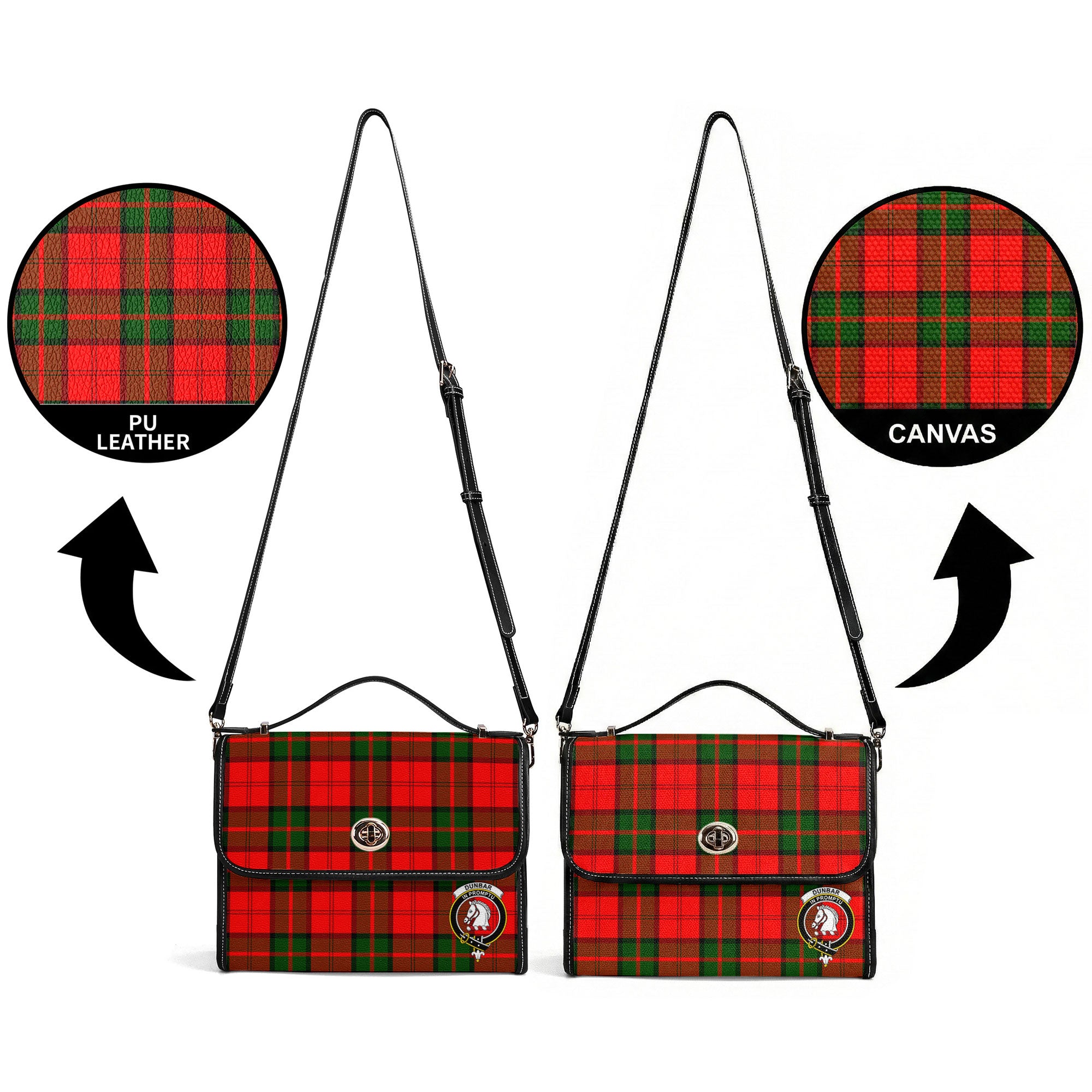 Dunbar Modern Tartan Crest Satchel Bag