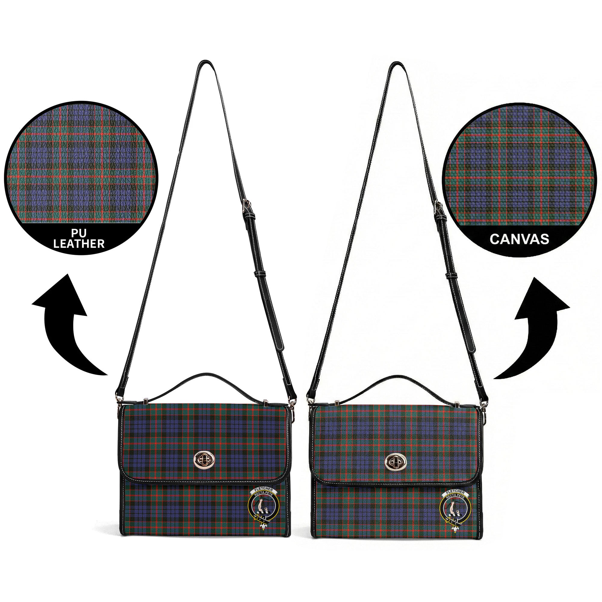 Fletcher of Dunans Tartan Crest Satchel Bag