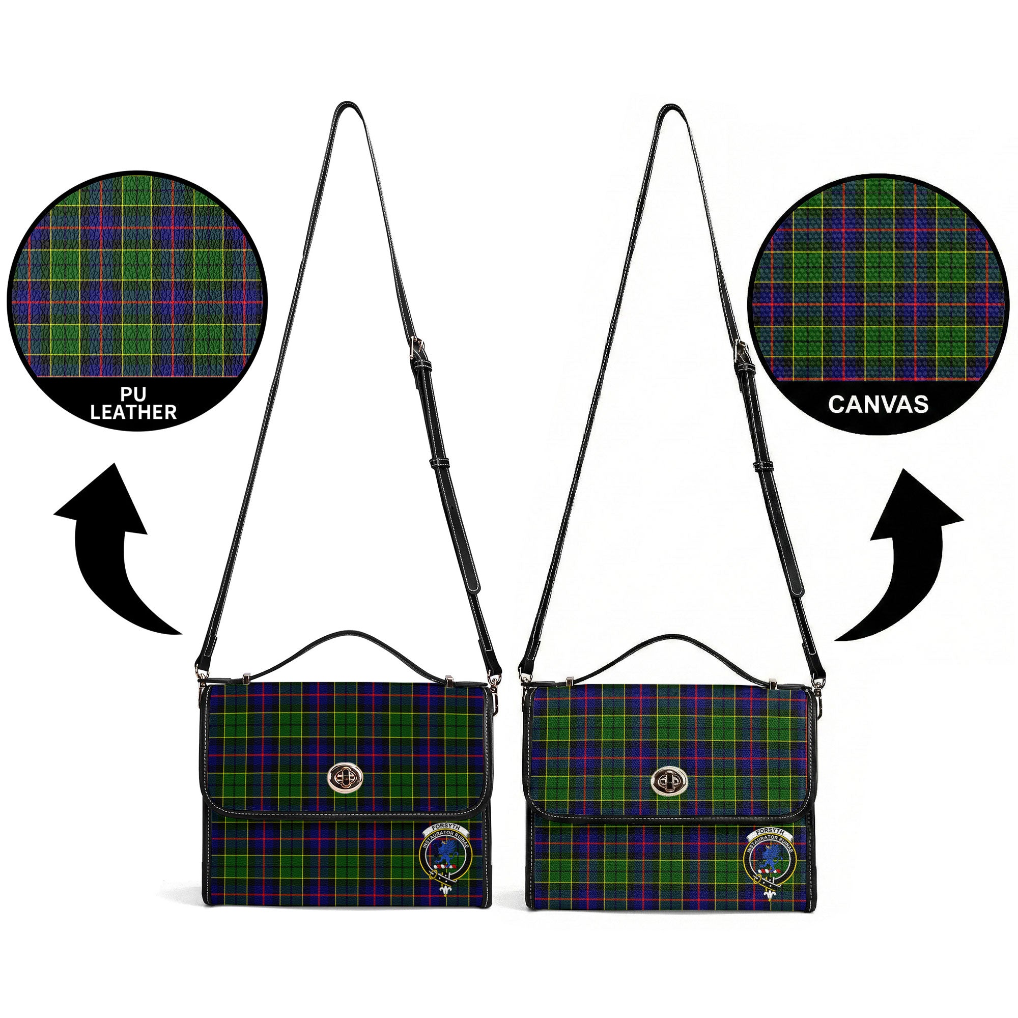 Forsyth Modern Tartan Crest Satchel Bag