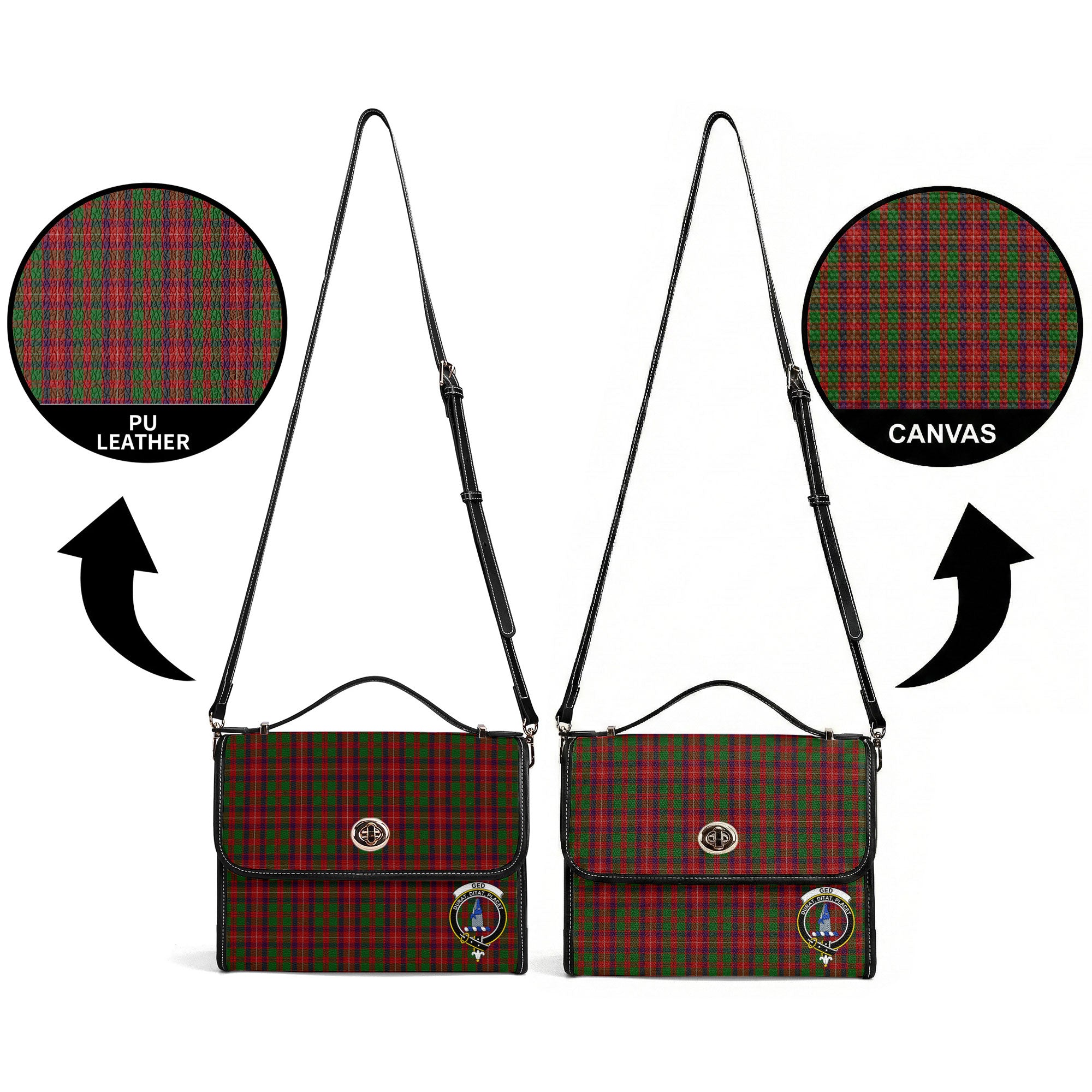 Ged Tartan Crest Satchel Bag