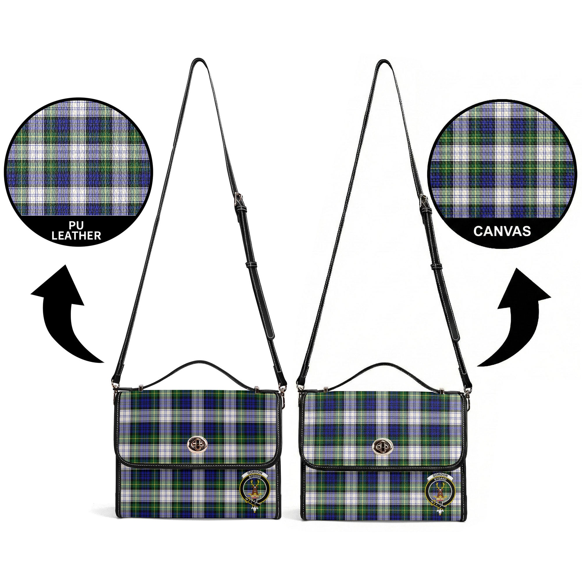 Gordon Dress Modern Tartan Crest Satchel Bag