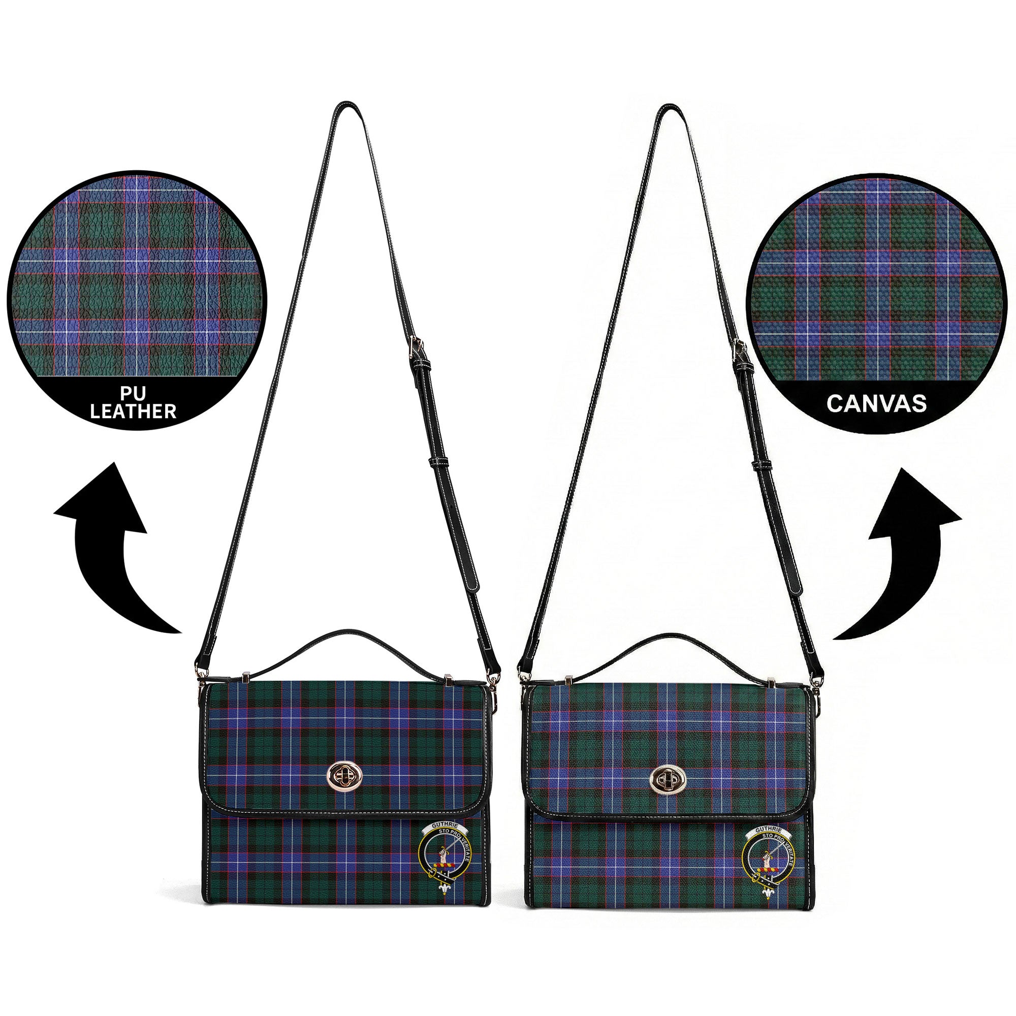 Guthrie Modern Tartan Crest Satchel Bag