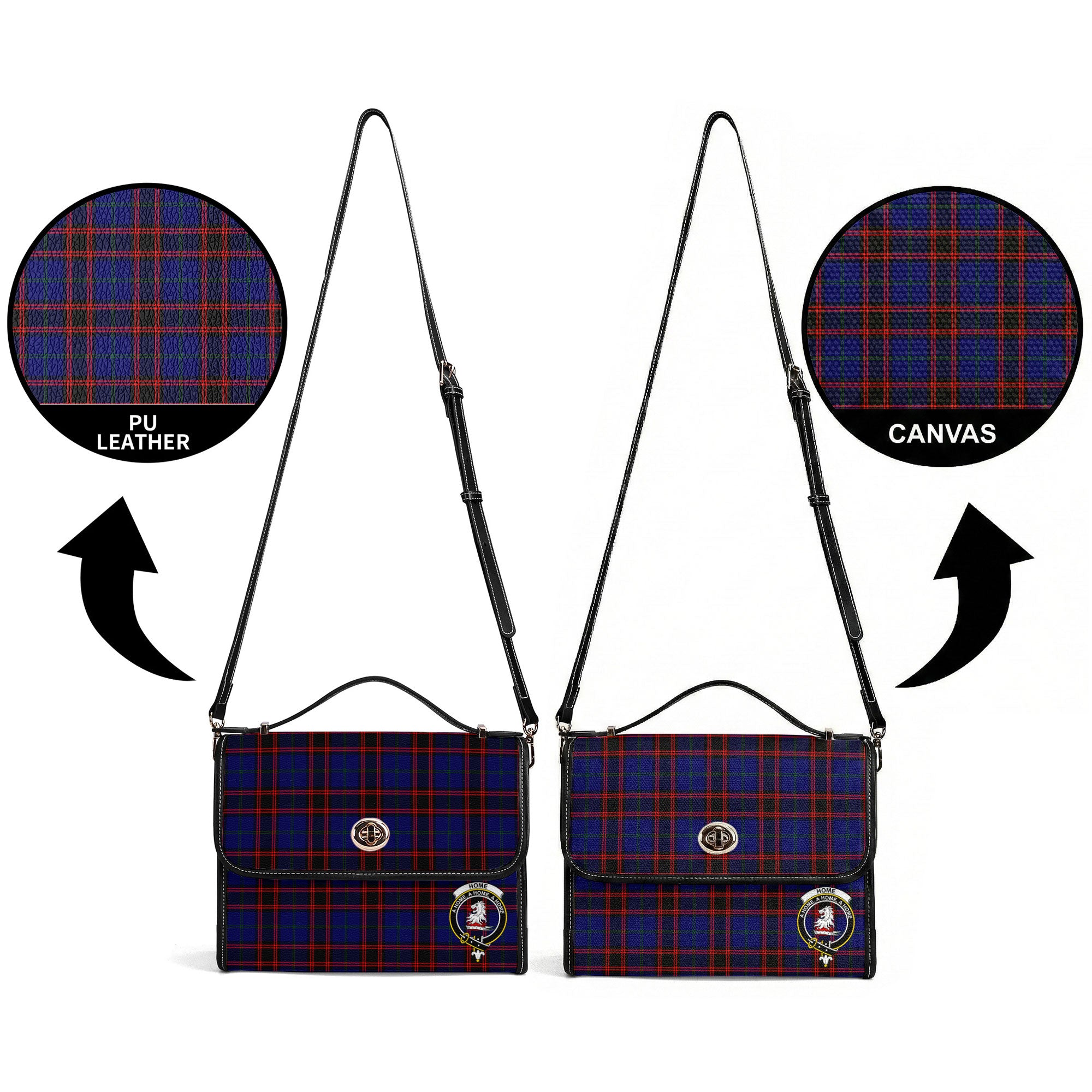 Home Modern Tartan Crest Satchel Bag