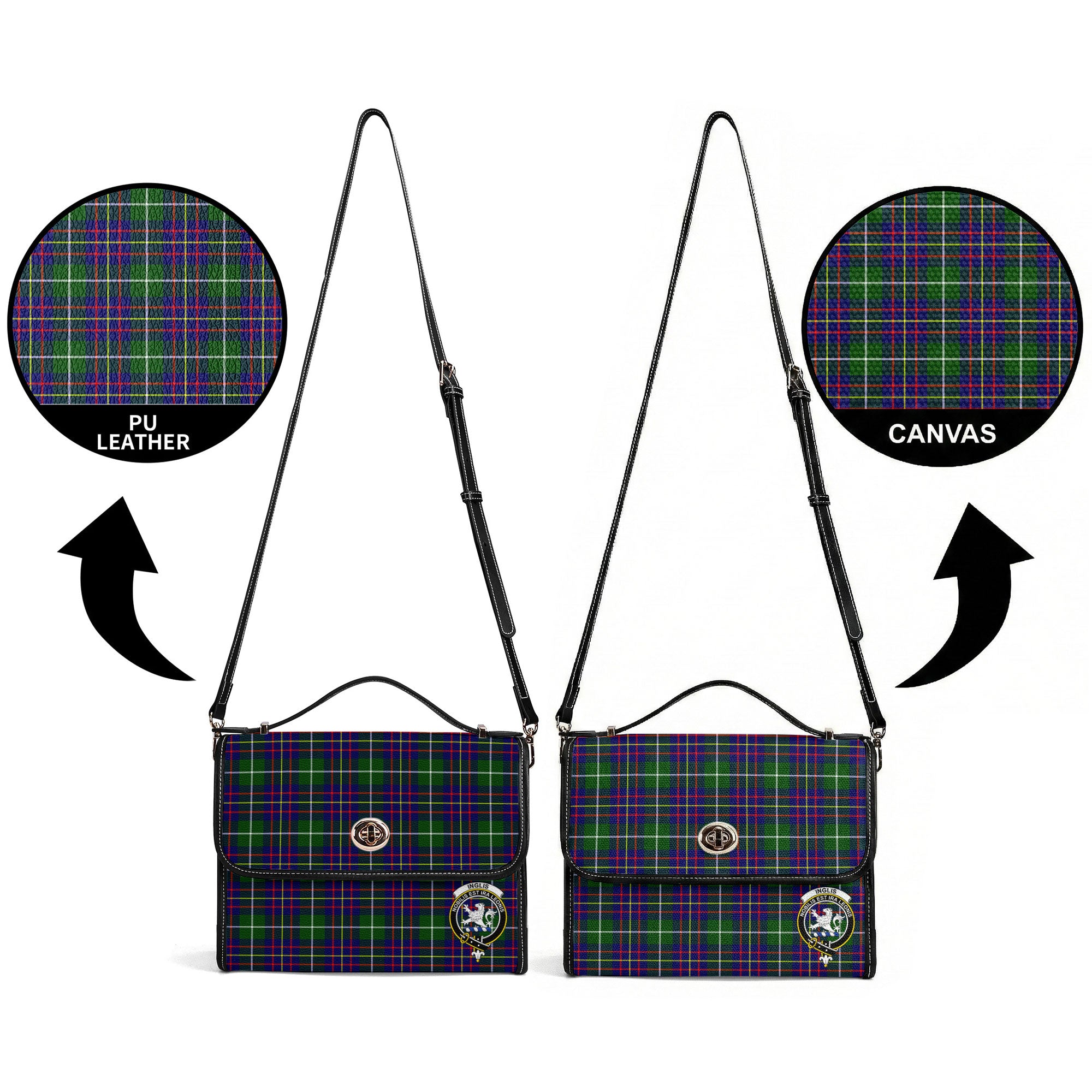 Inglis Modern Tartan Crest Satchel Bag