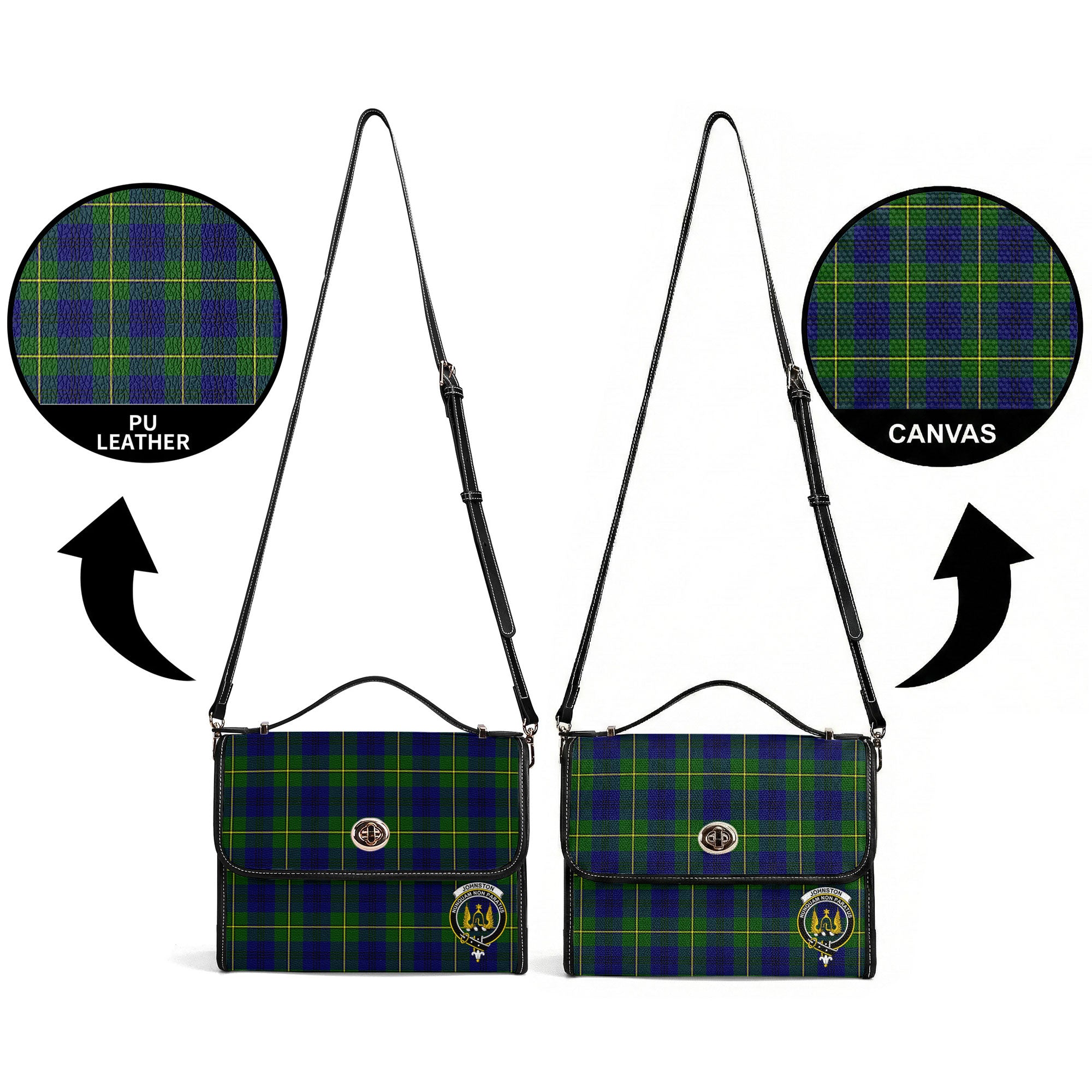 Johnston Modern Tartan Crest Satchel Bag