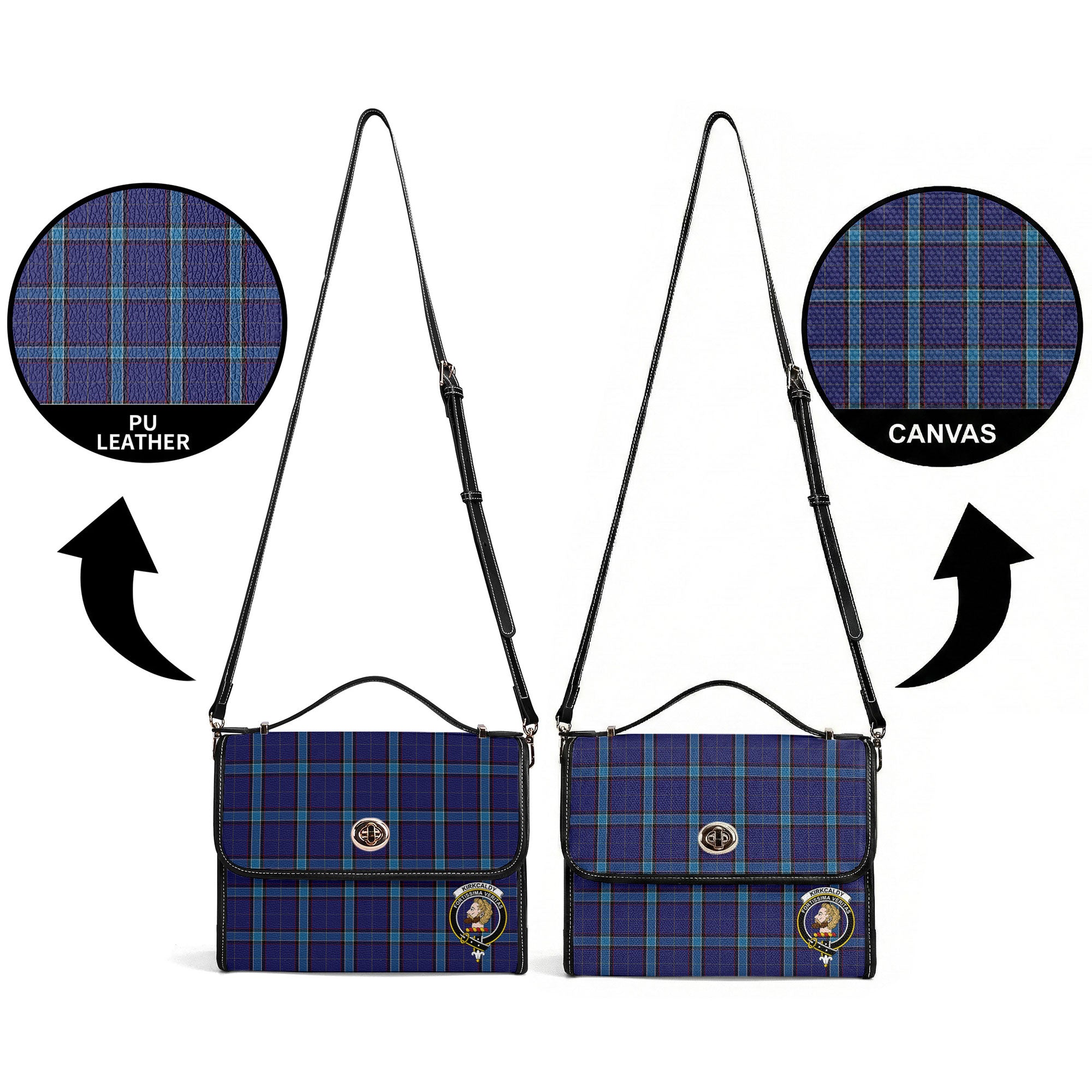 Kirkcaldy Tartan Crest Satchel Bag