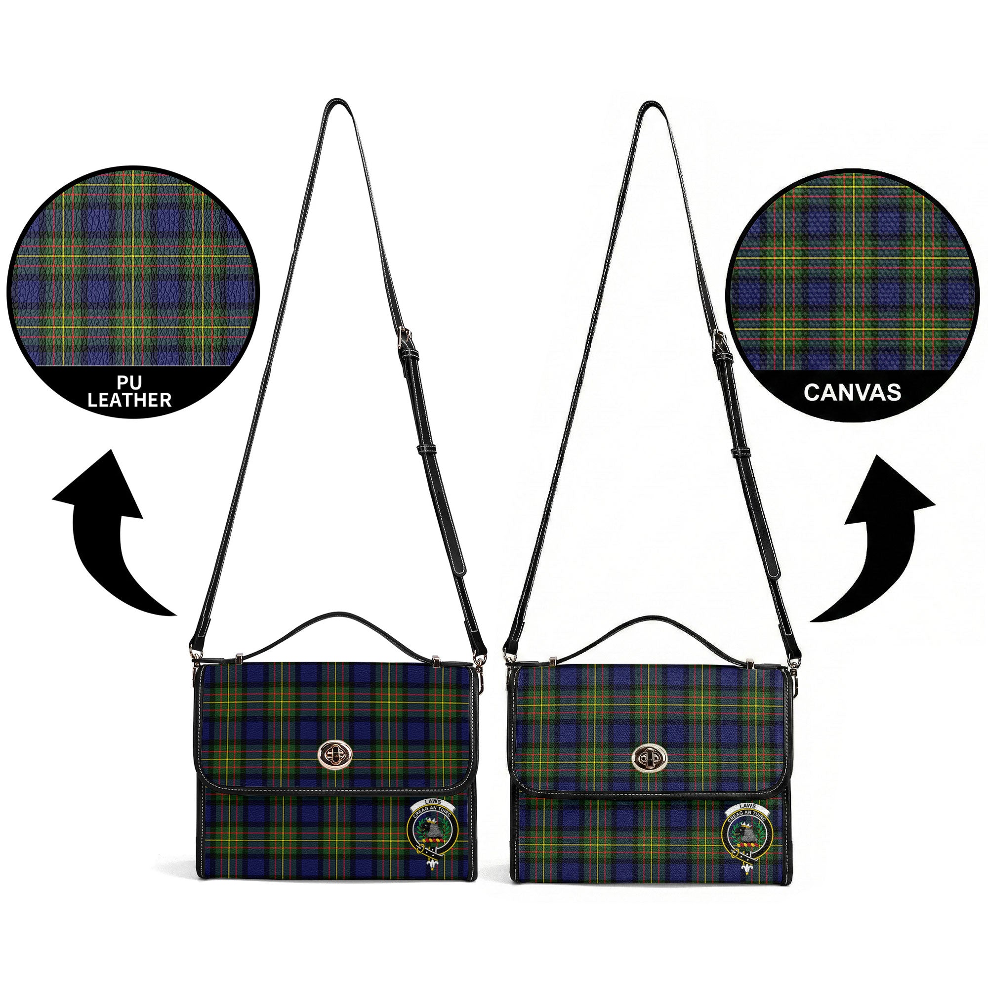 Laws Tartan Crest Satchel Bag