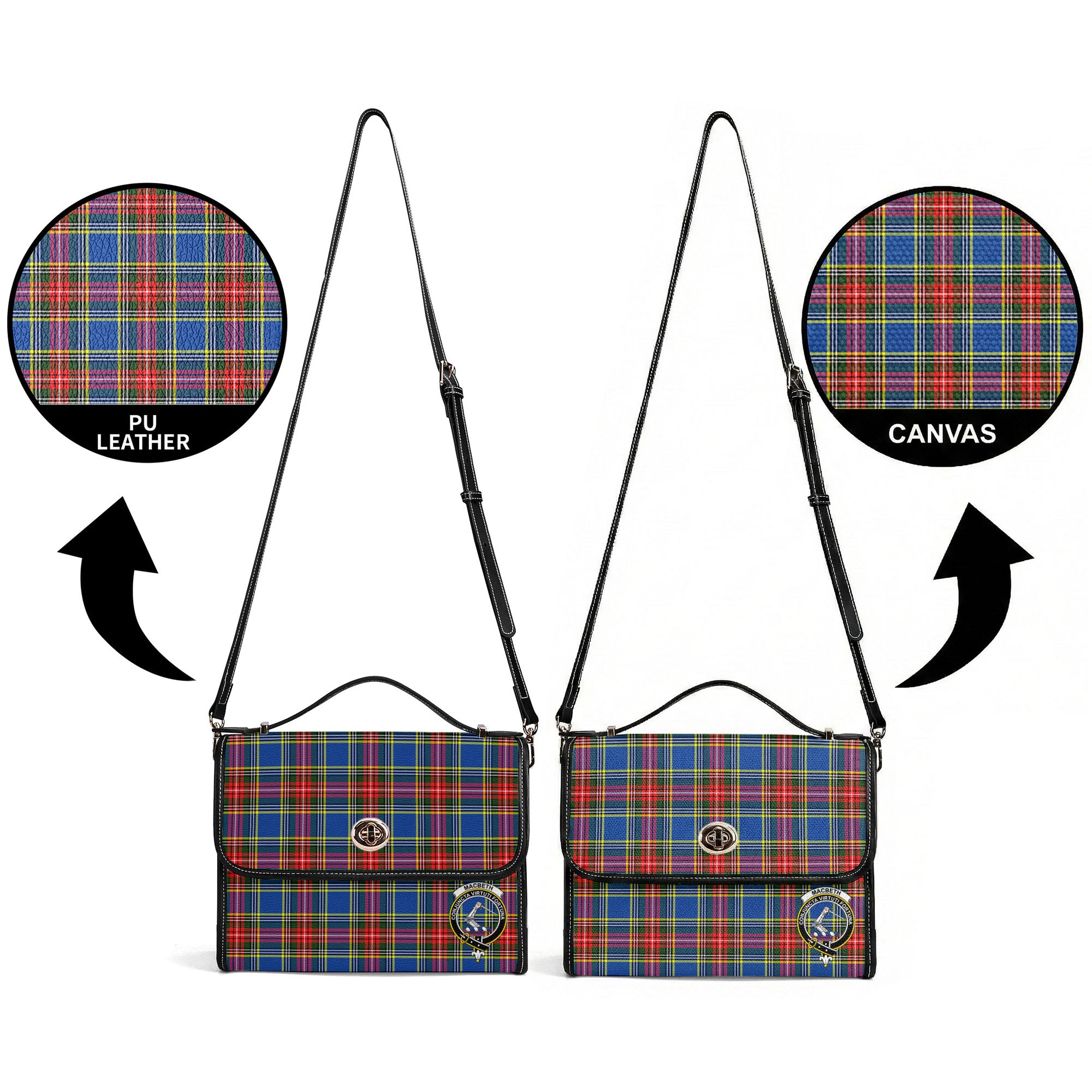 MacBeth Modern Tartan Crest Satchel Bag