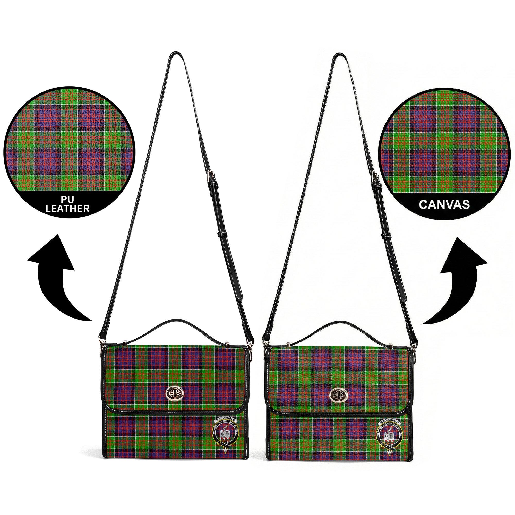 MacDonald (Clan Ranald) Tartan Crest Satchel Bag