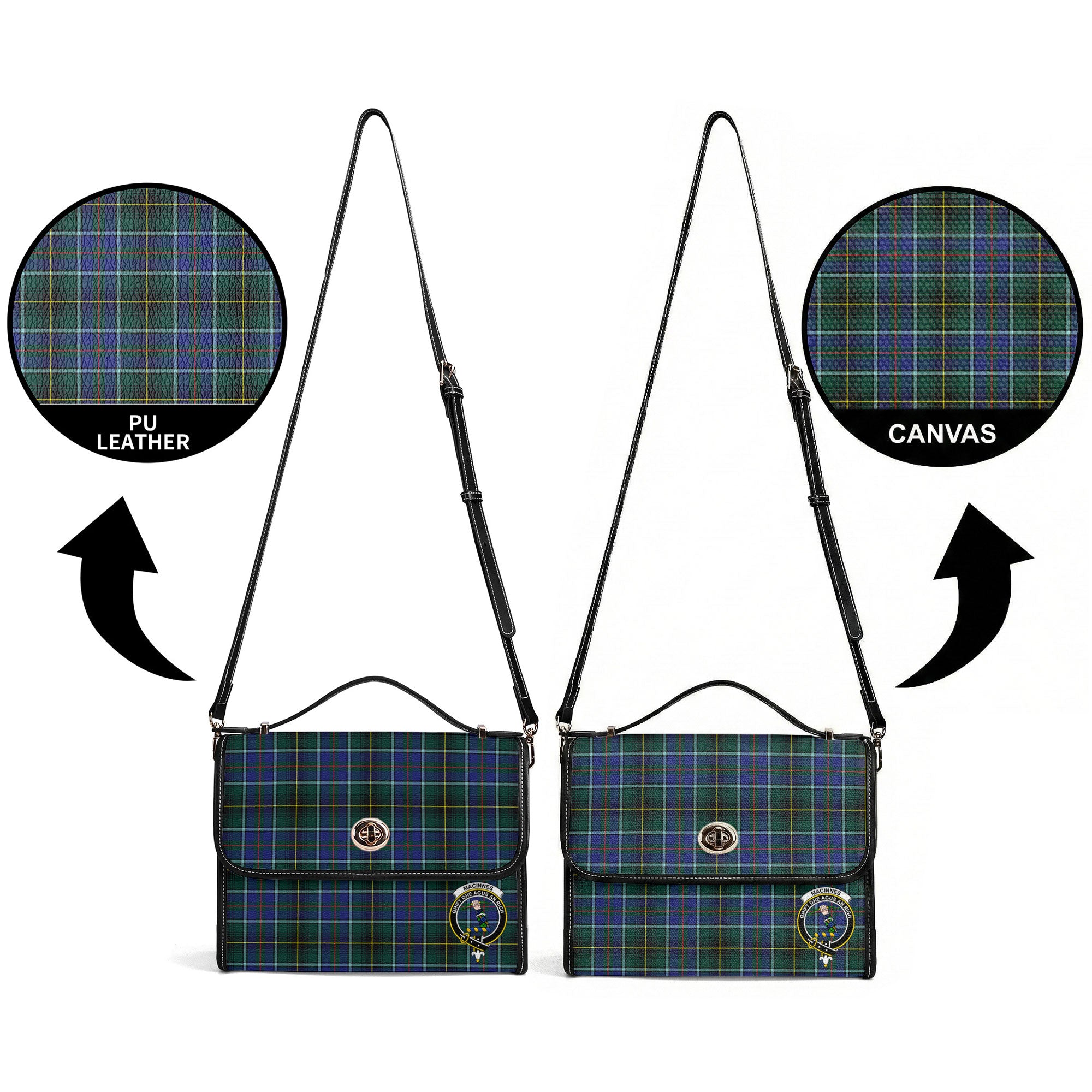 MacInnes Modern Tartan Crest Satchel Bag