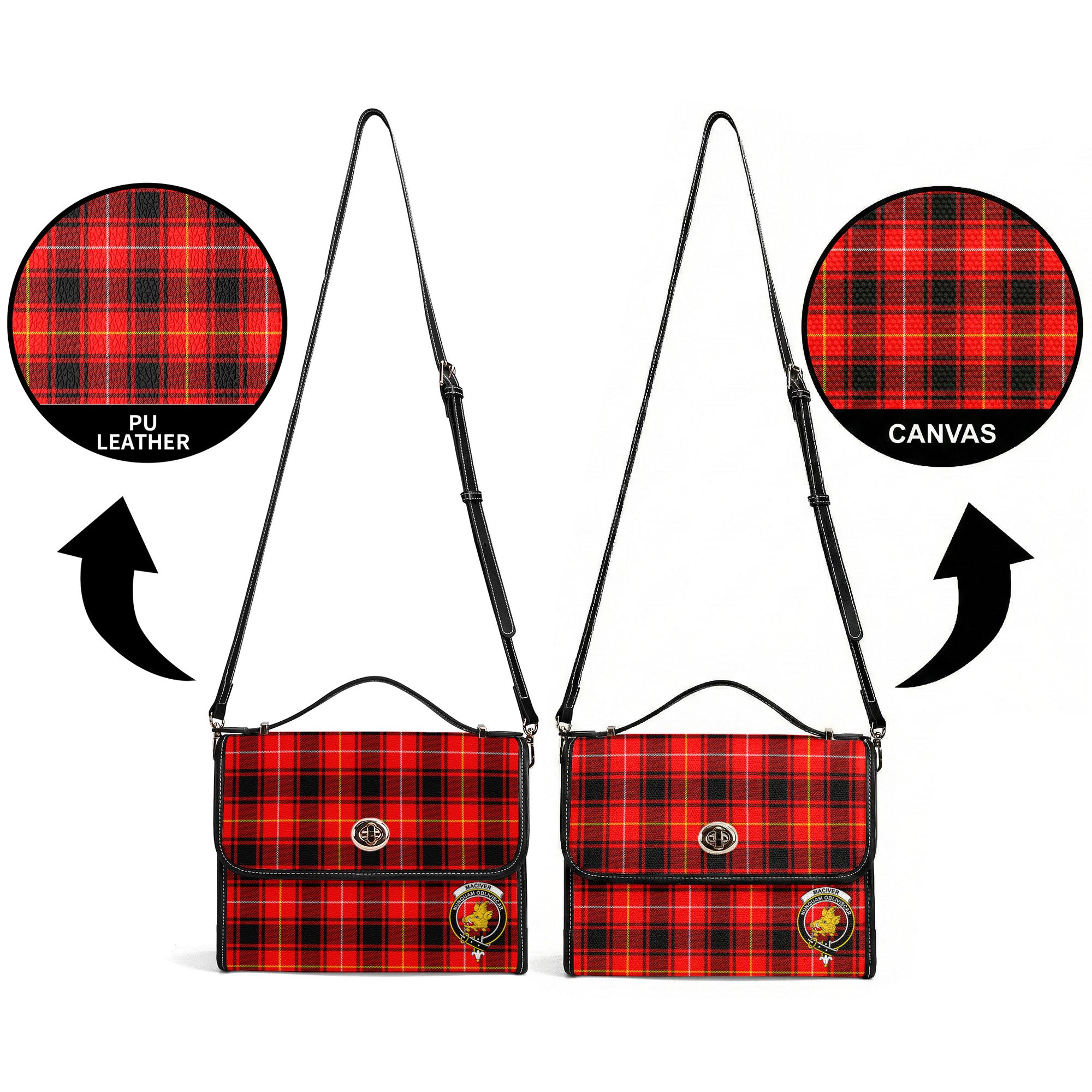 MacIver Modern Tartan Crest Satchel Bag
