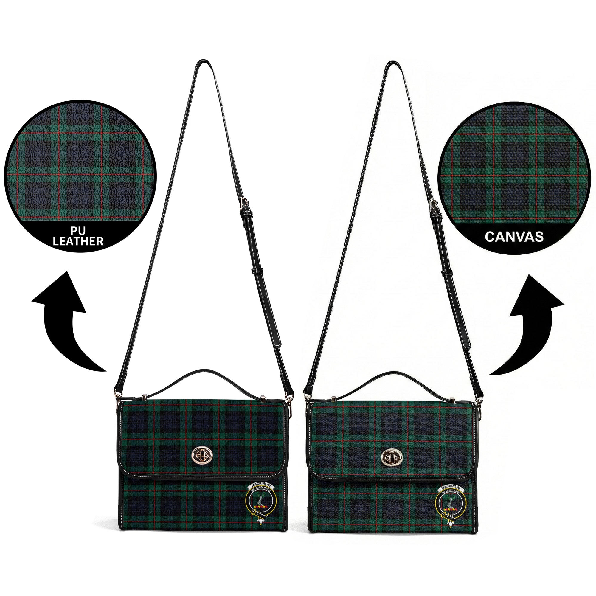 MacKinlay Modern Tartan Crest Satchel Bag