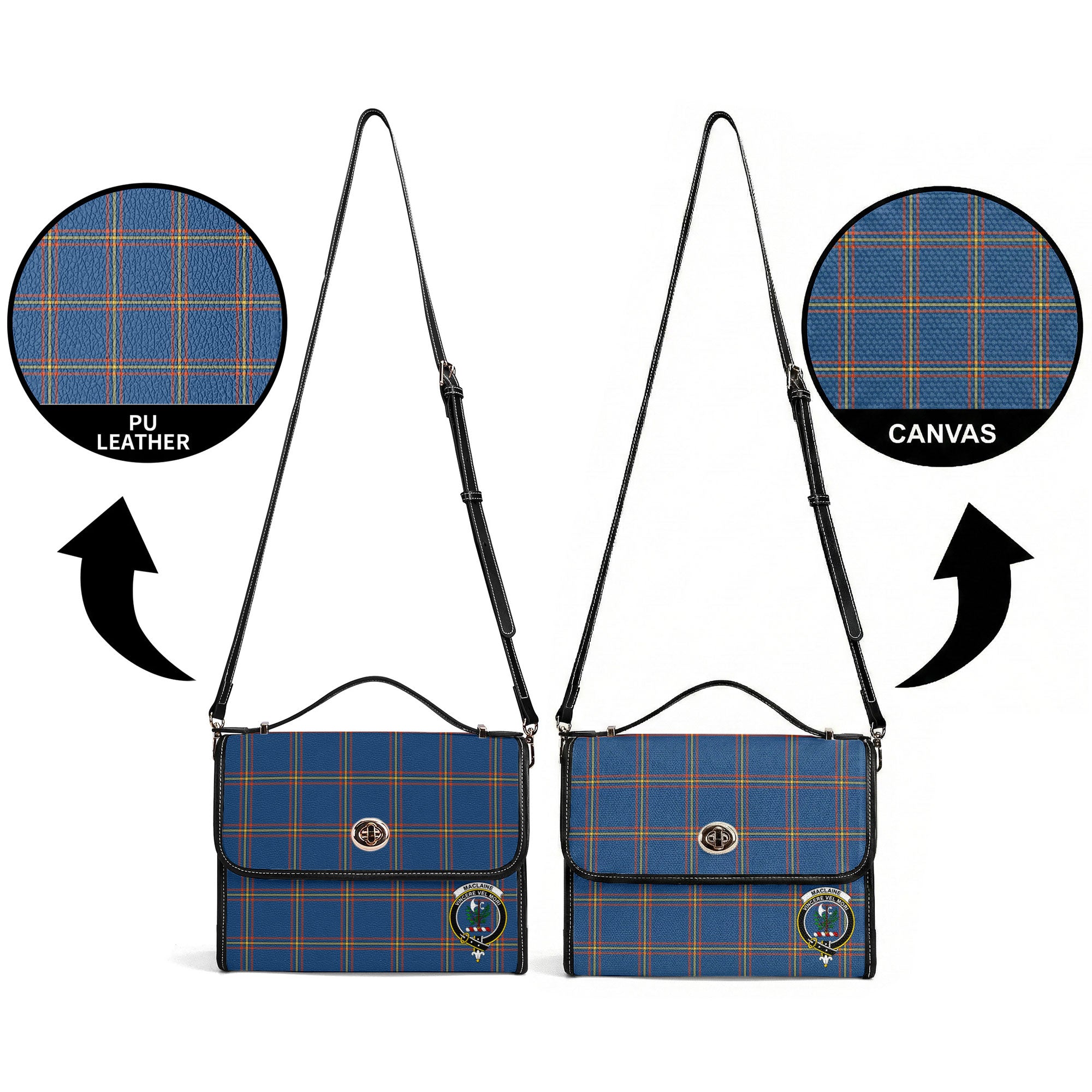 MacLaine of Loch Buie Hunting Ancient Tartan Crest Satchel Bag
