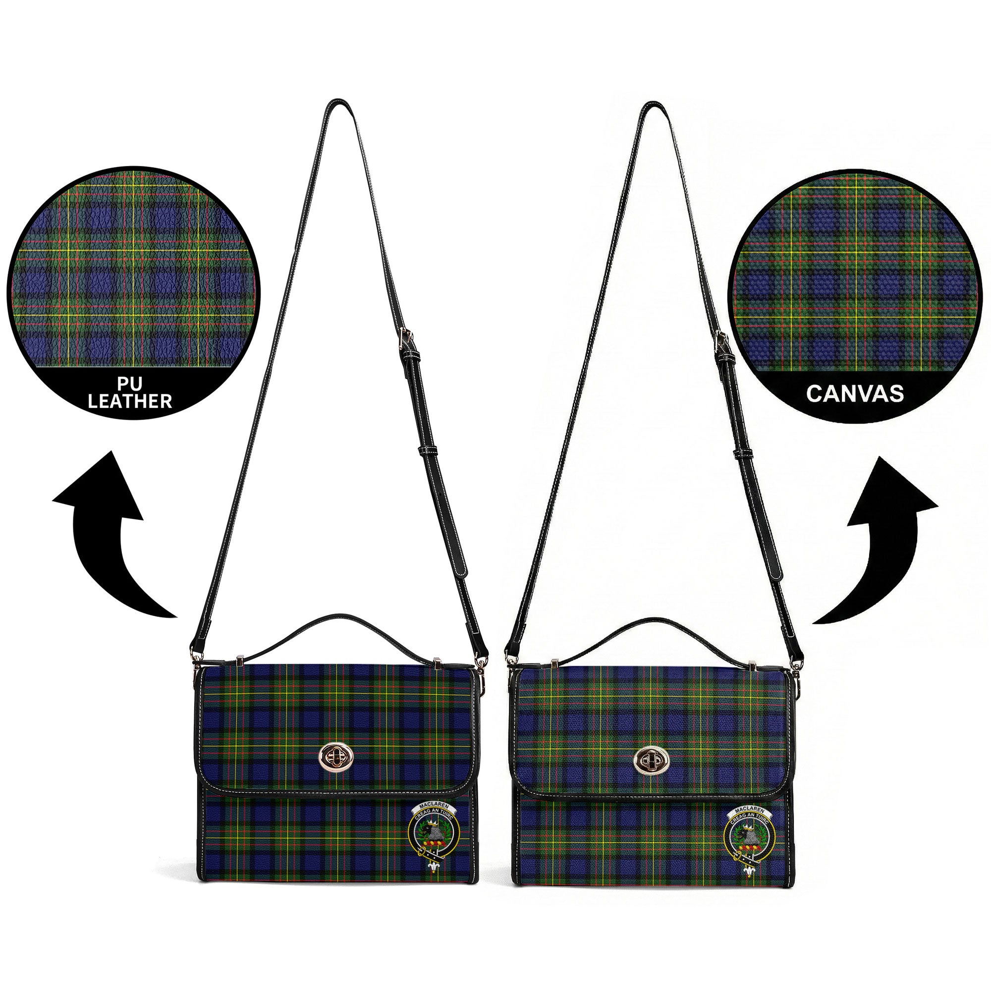 MacLaren Modern Tartan Crest Satchel Bag