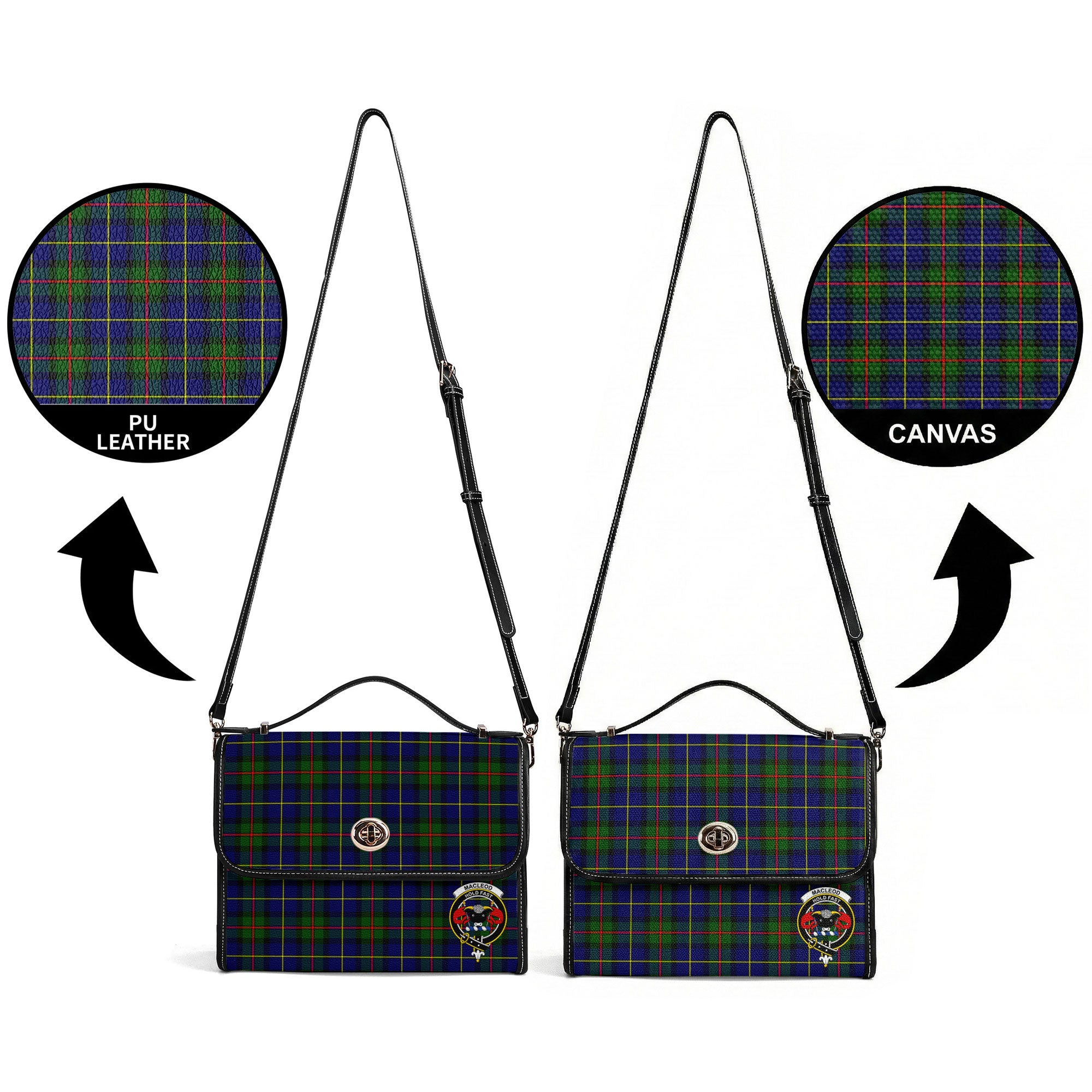 MacLeod of Harris Modern Tartan Crest Satchel Bag