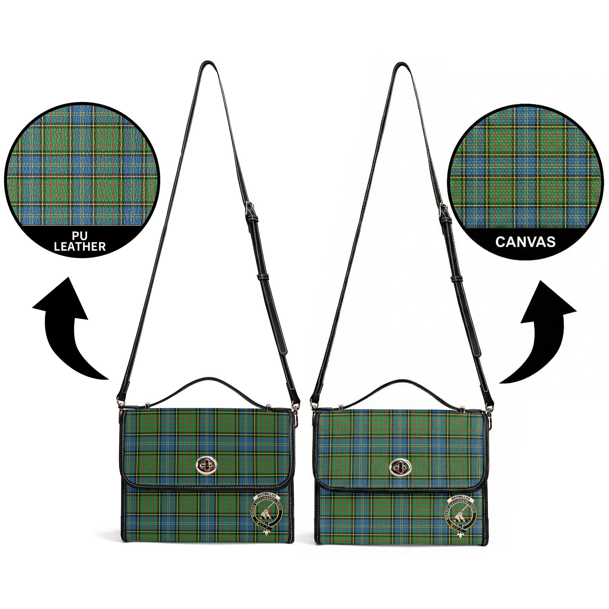 MacMillan Hunting Ancient Tartan Crest Satchel Bag