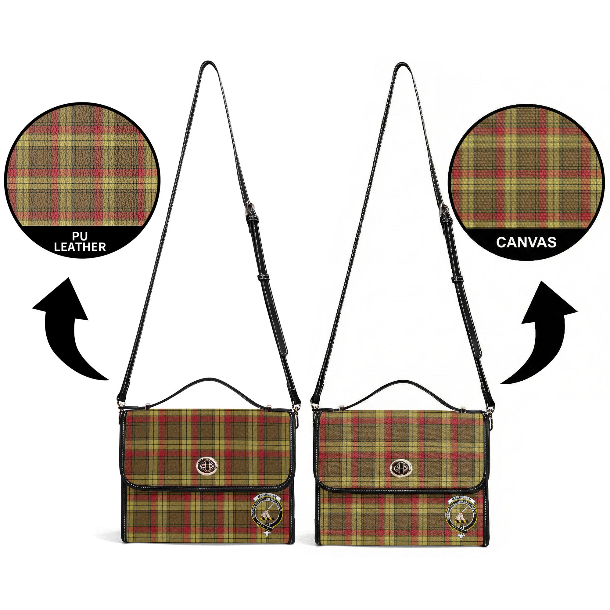MacMillan Old Weathered Tartan Crest Satchel Bag