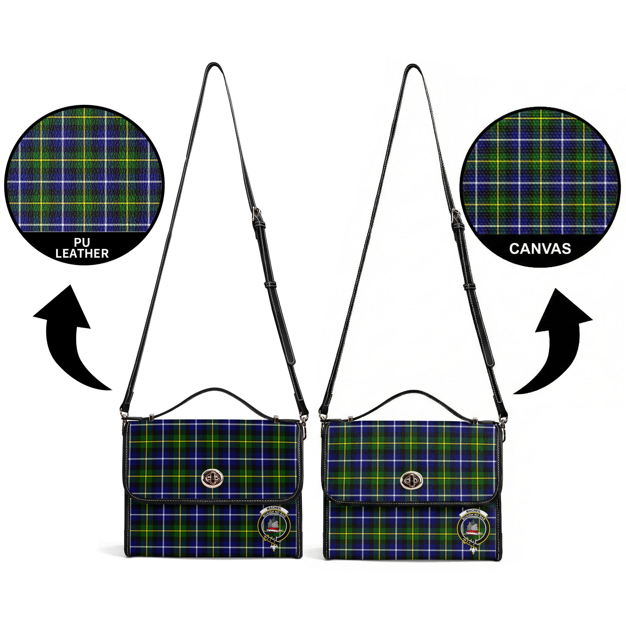 MacNeil of Barra Modern Tartan Crest Satchel Bag