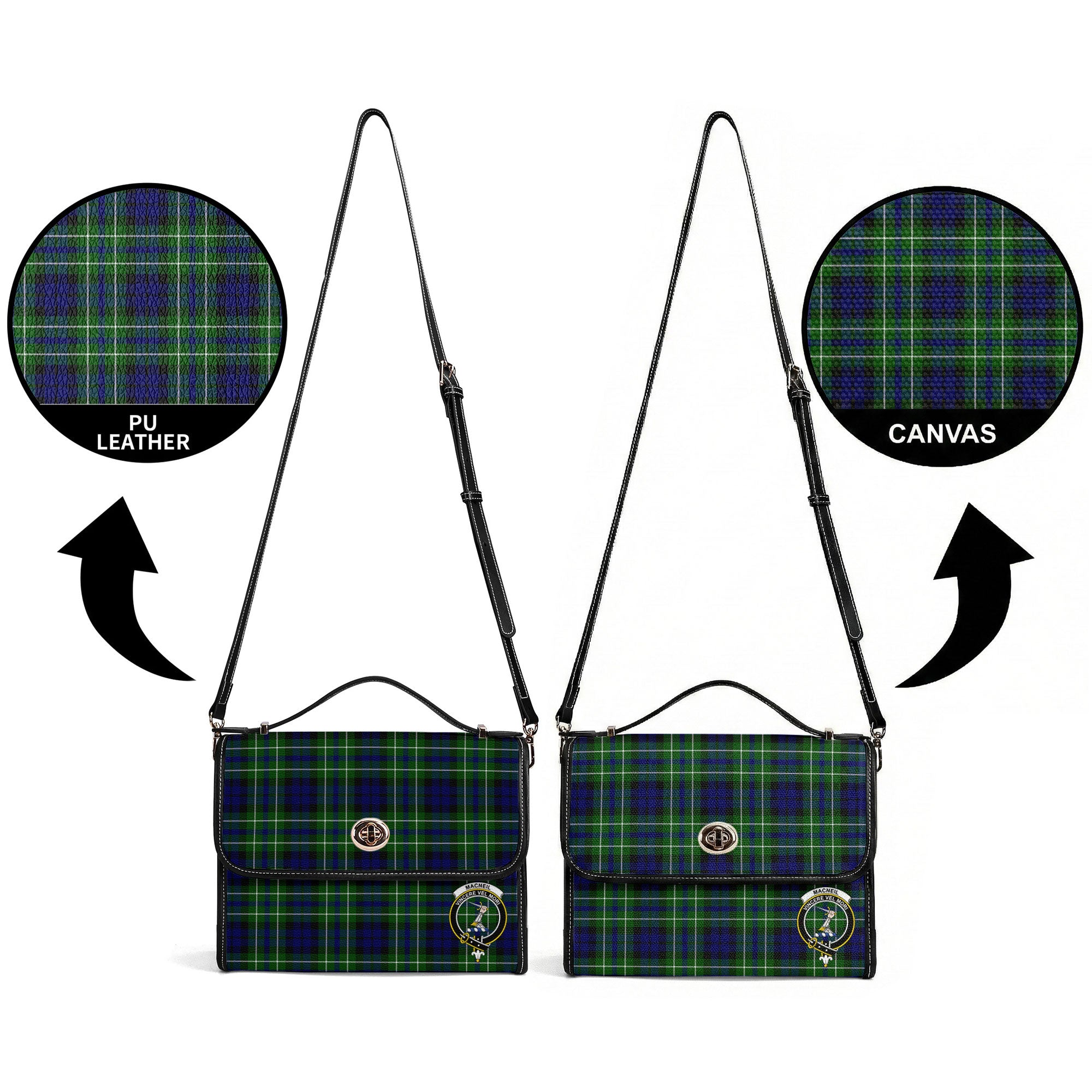 MacNeil of Colonsay Modern Tartan Crest Satchel Bag