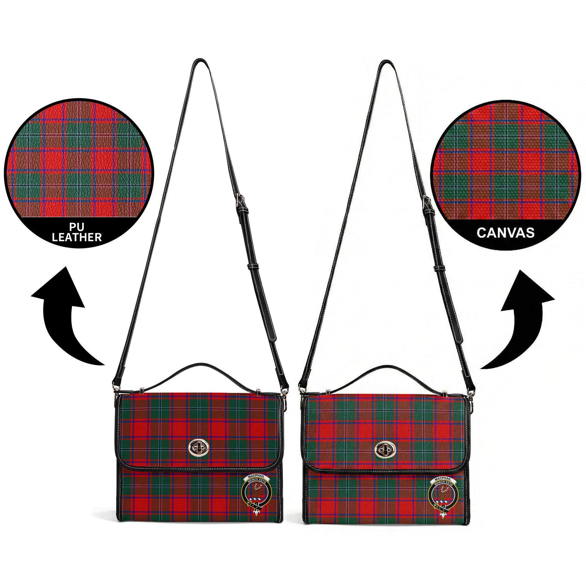 MacPhail Clan Tartan Crest Satchel Bag