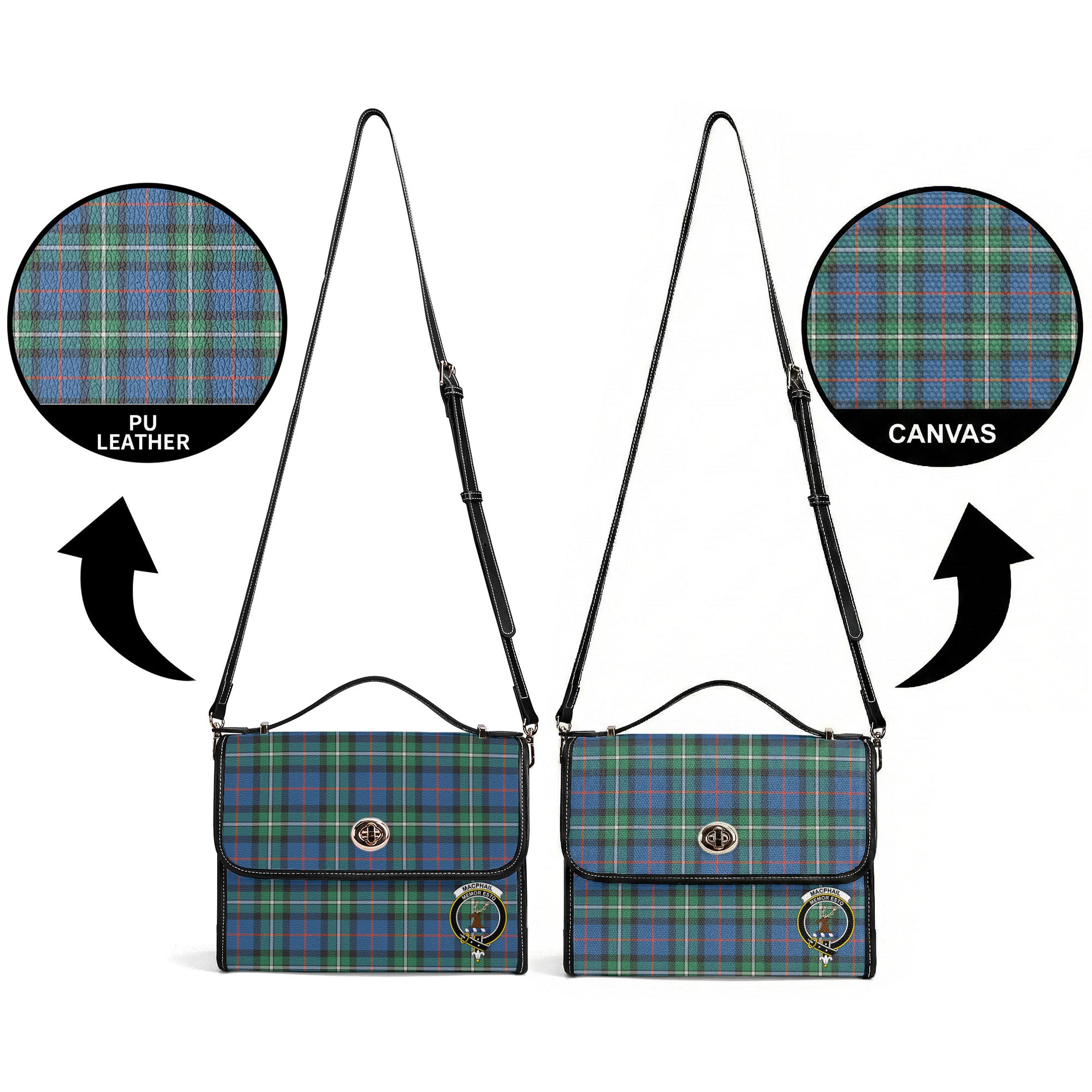 MacPhail Hunting Ancient Tartan Crest Satchel Bag