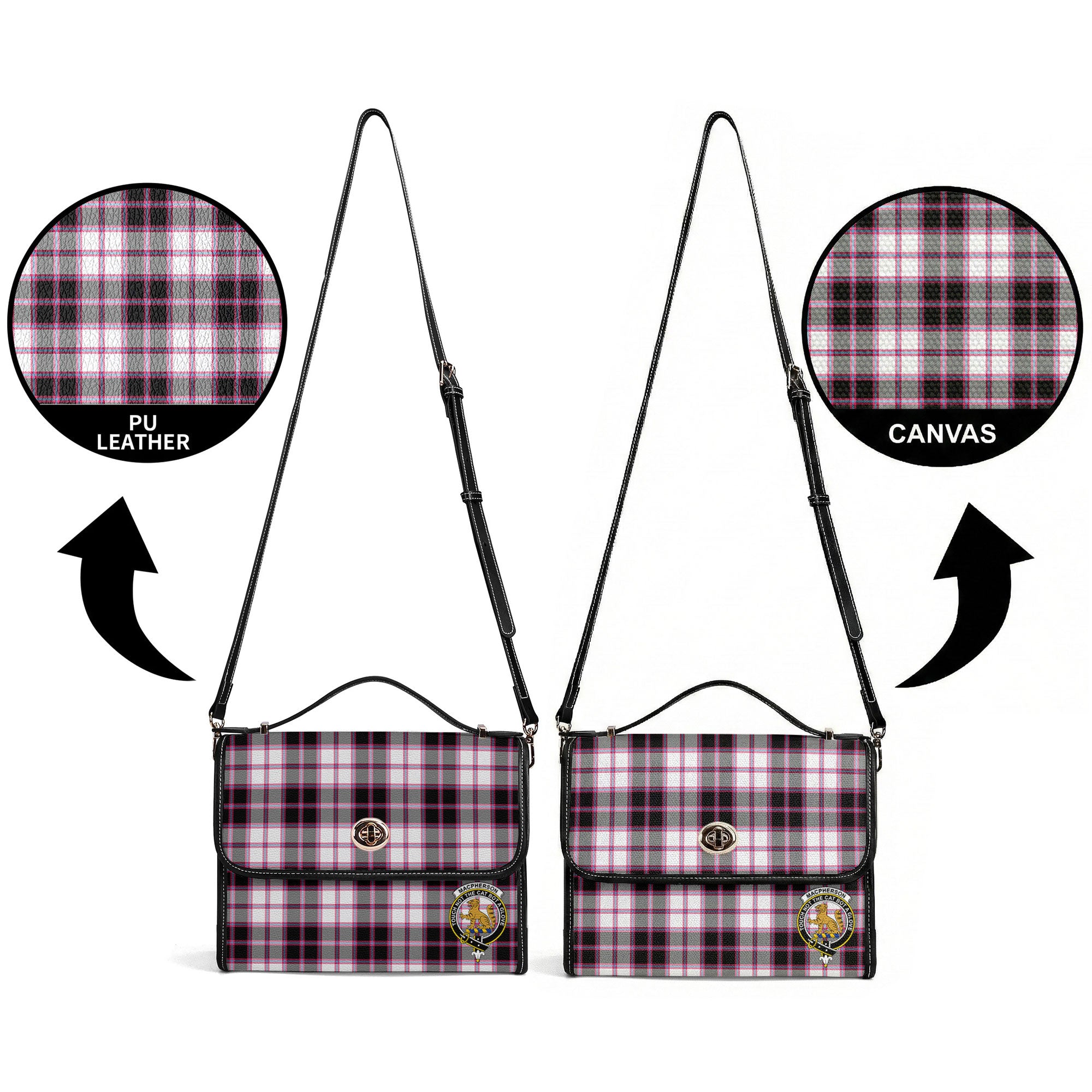 MacPherson Hunting Modern Tartan Crest Satchel Bag