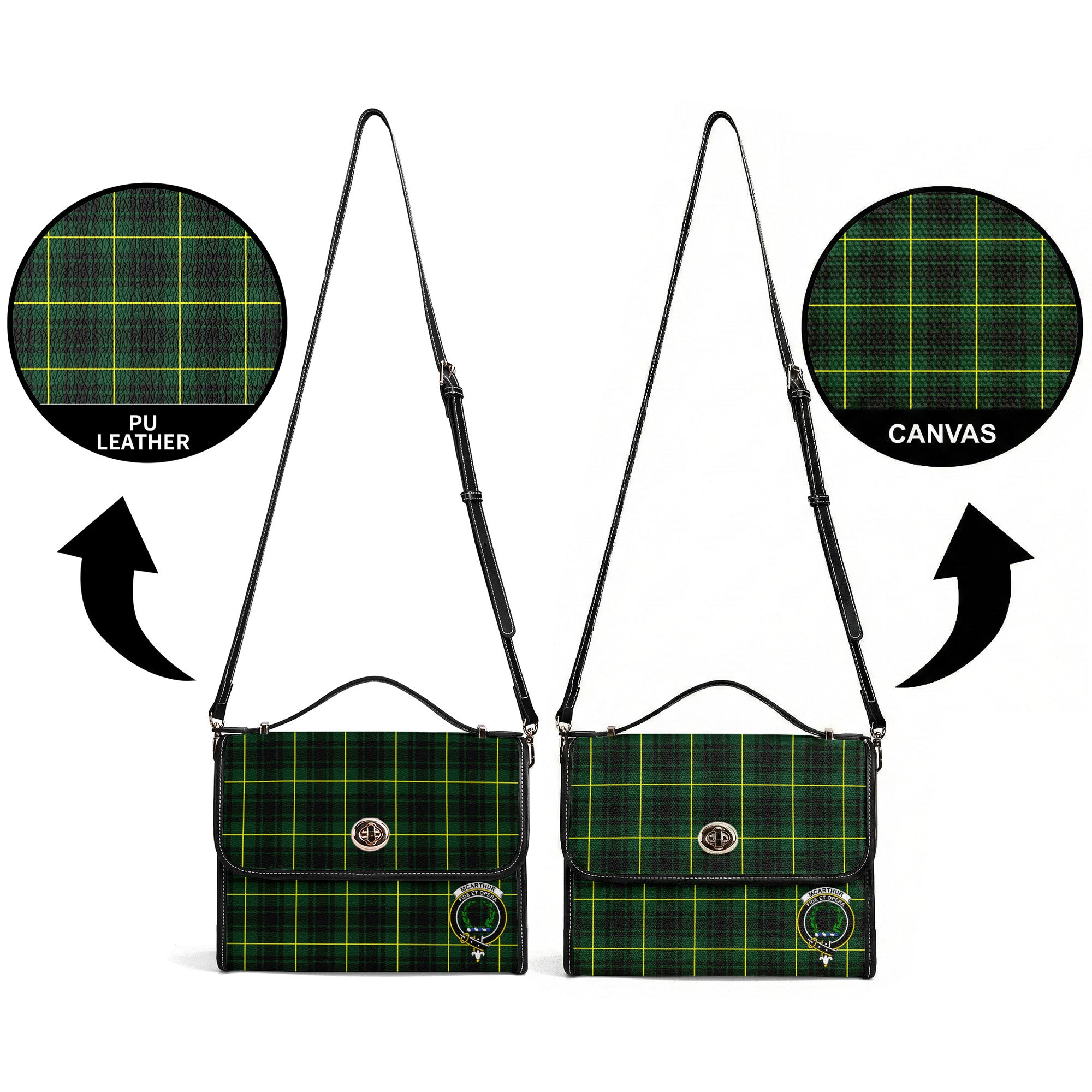 McArthur Modern Tartan Crest Satchel Bag