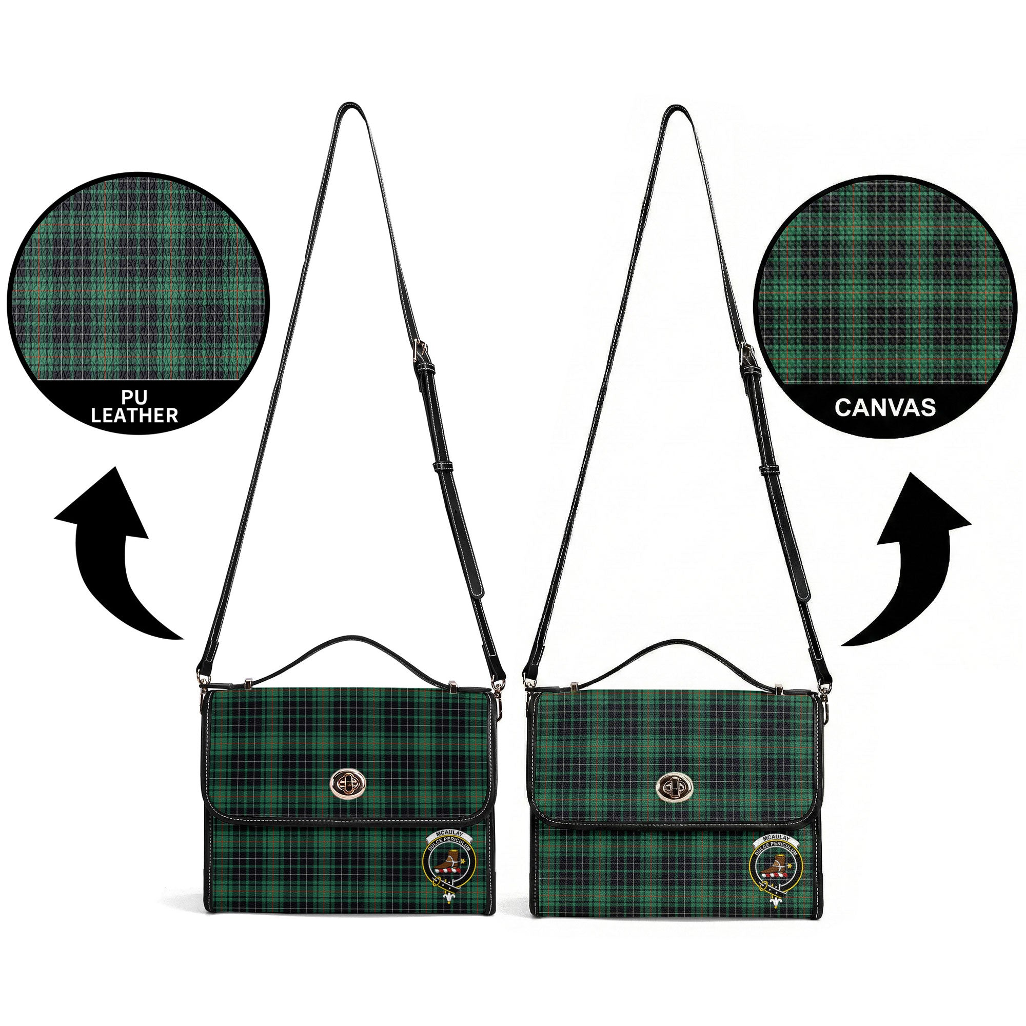 McAulay Hunting Ancient Tartan Crest Satchel Bag
