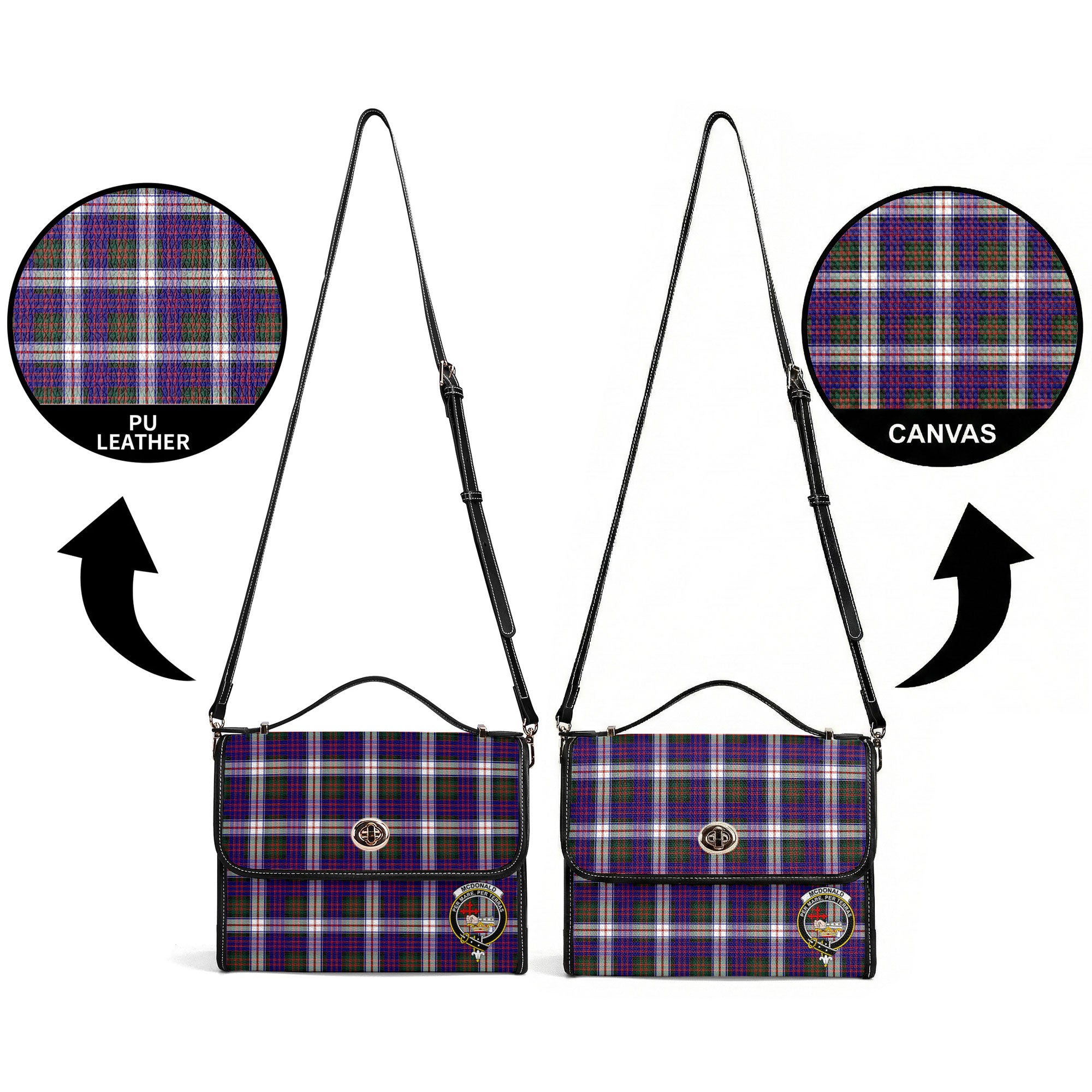 McDonald Dress Modern Tartan Crest Satchel Bag
