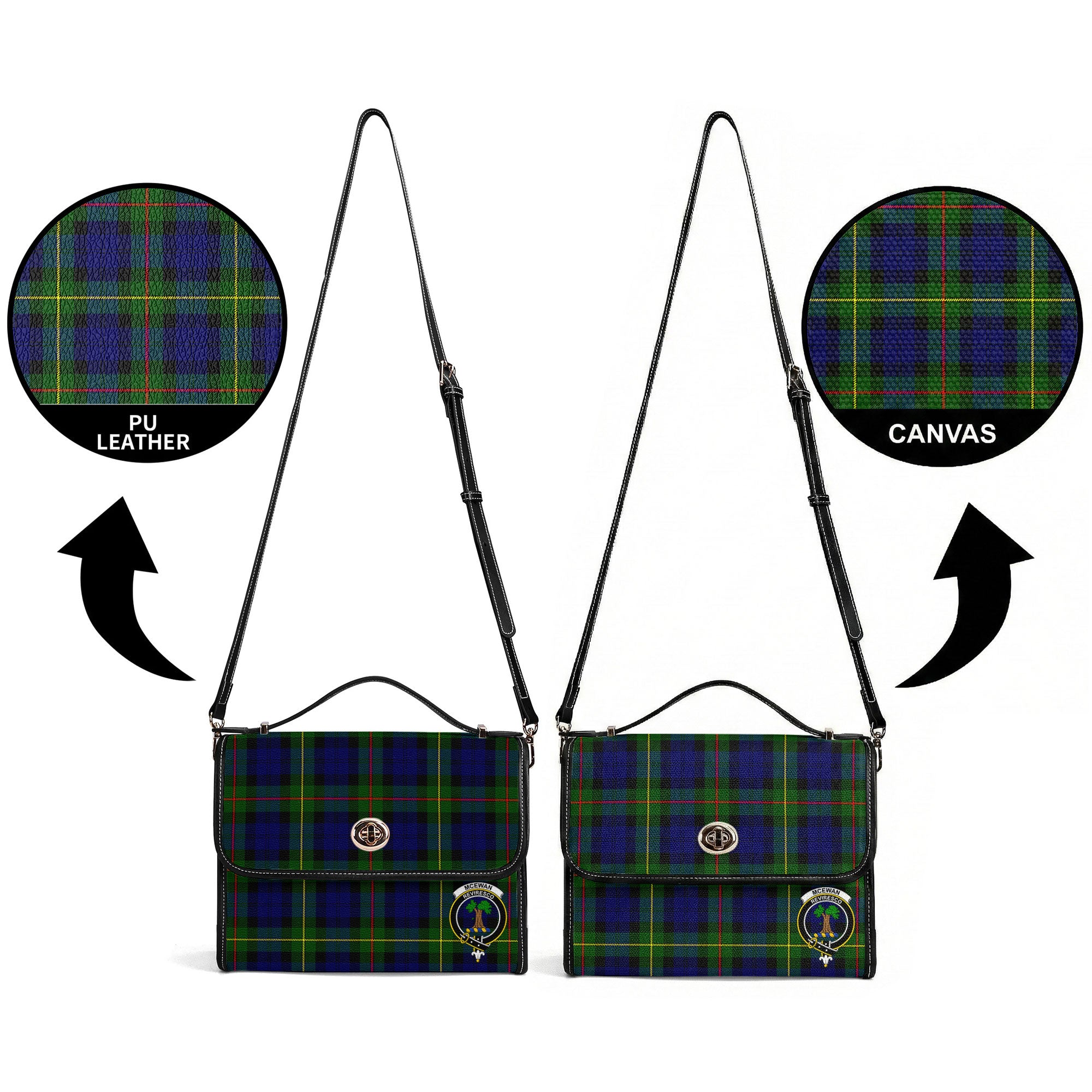 McEwan Modern Tartan Crest Satchel Bag
