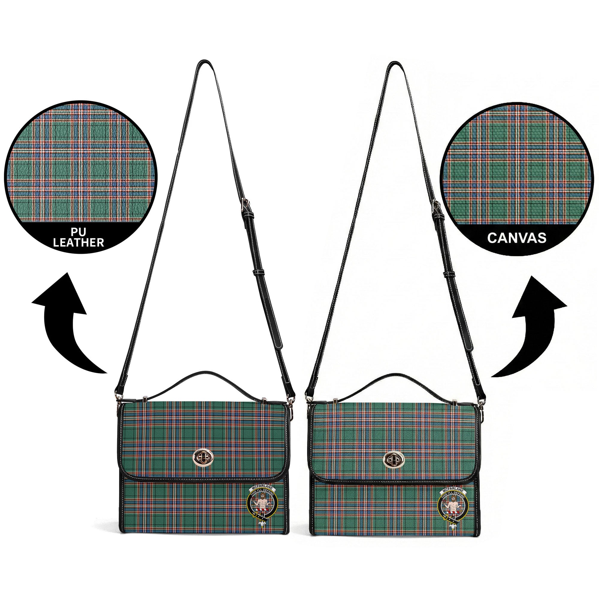 McFarlane Hunting Ancient Tartan Crest Satchel Bag