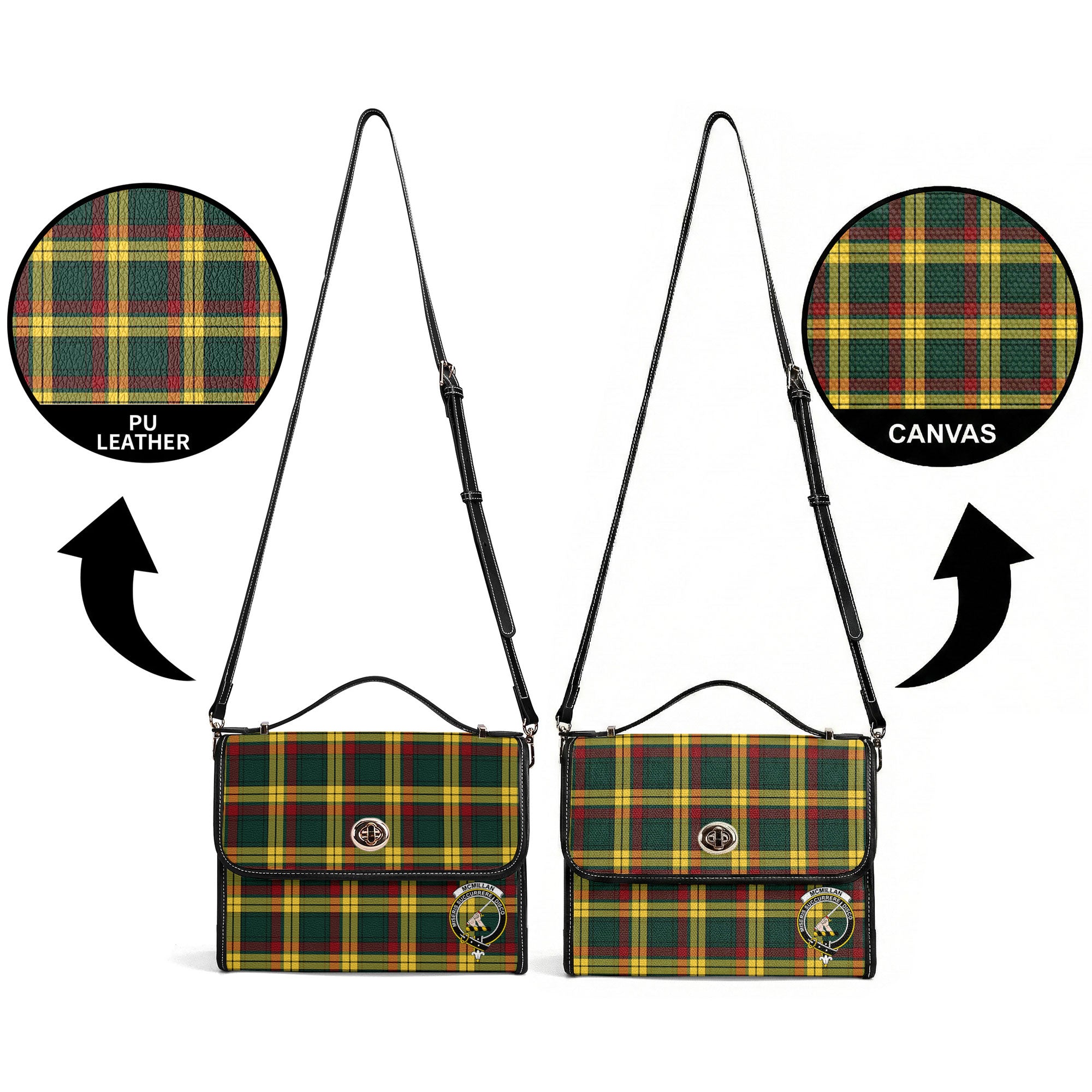 McMillan Old Modern Tartan Crest Satchel Bag
