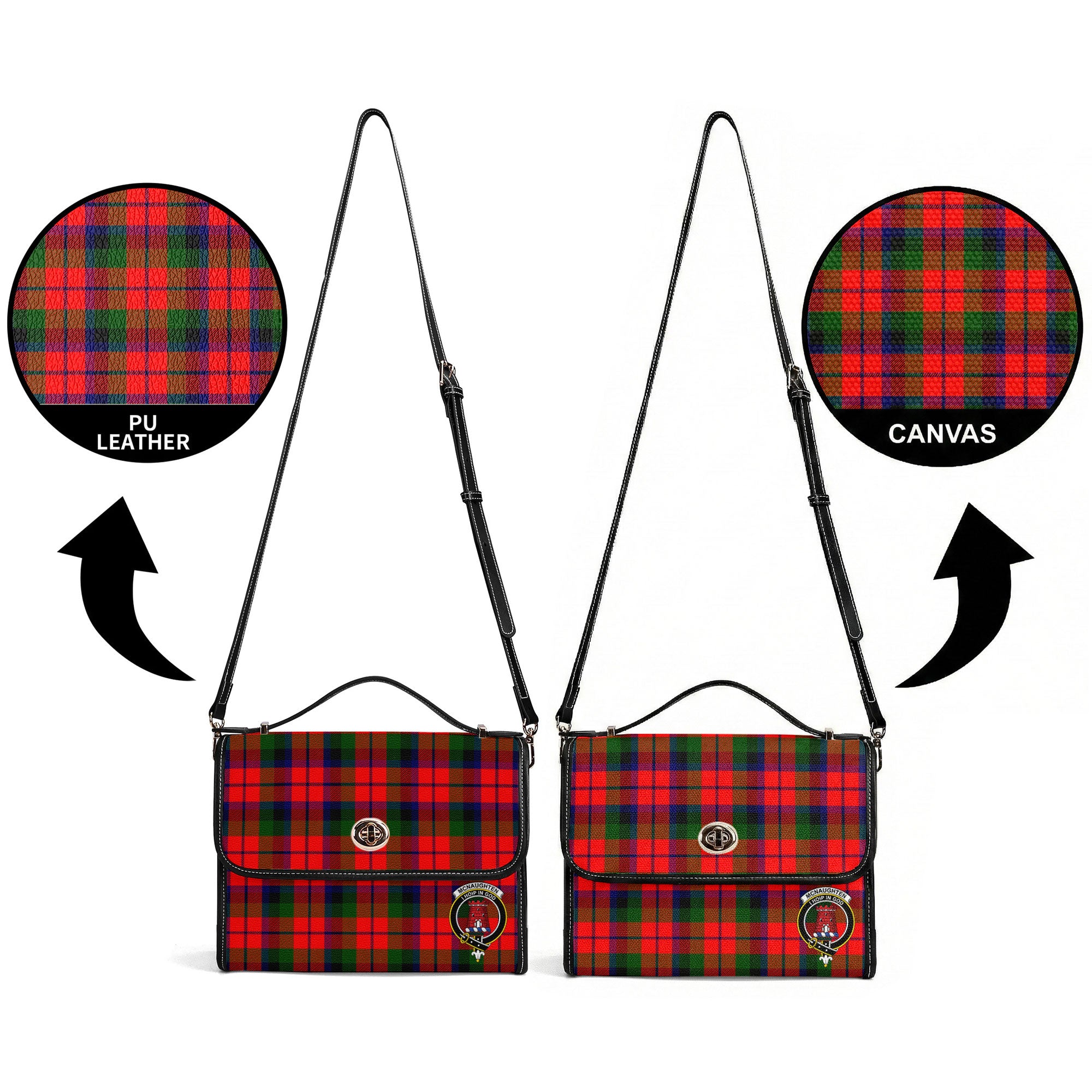 McNaughten Tartan Crest Satchel Bag