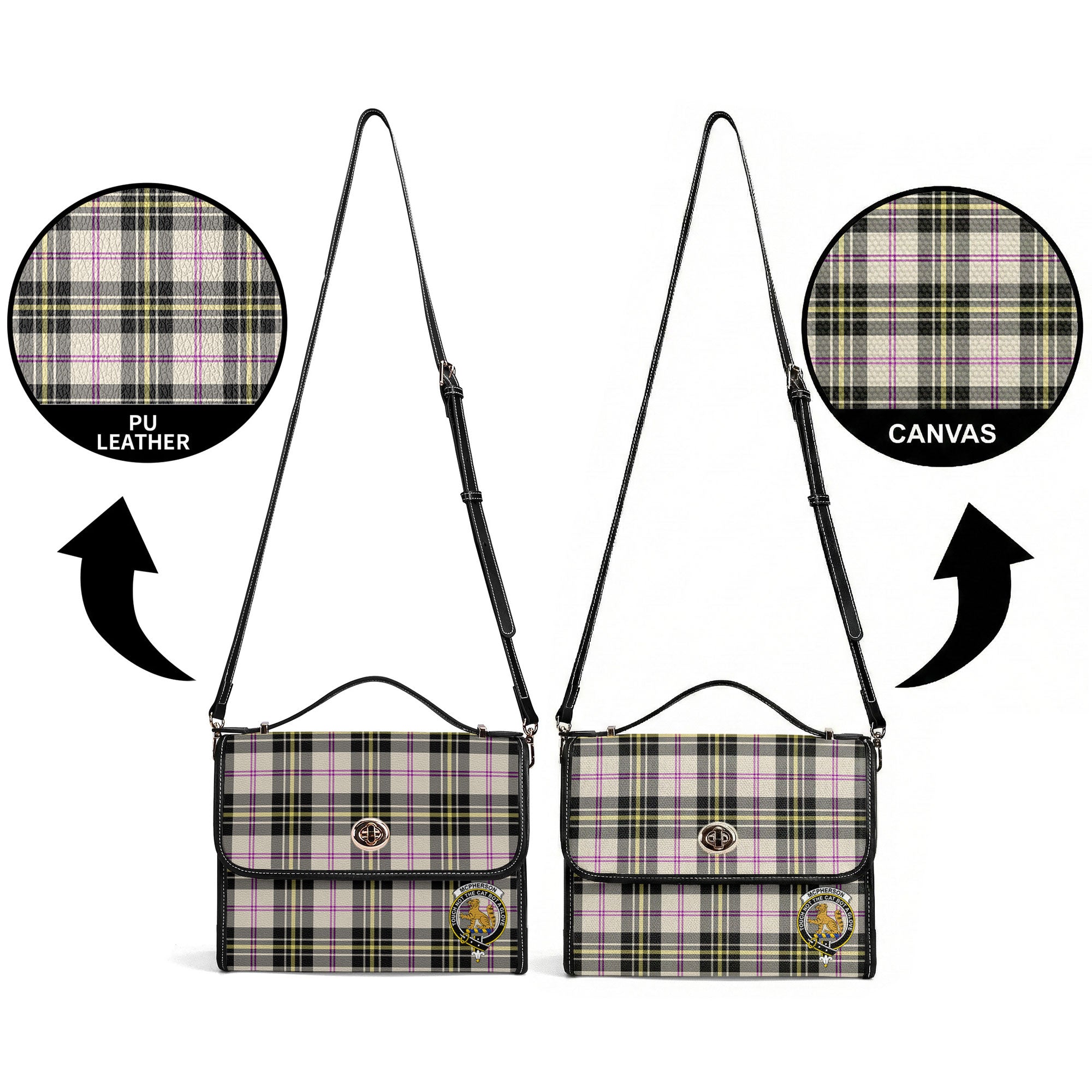 McPherson Dress Ancient Tartan Crest Satchel Bag