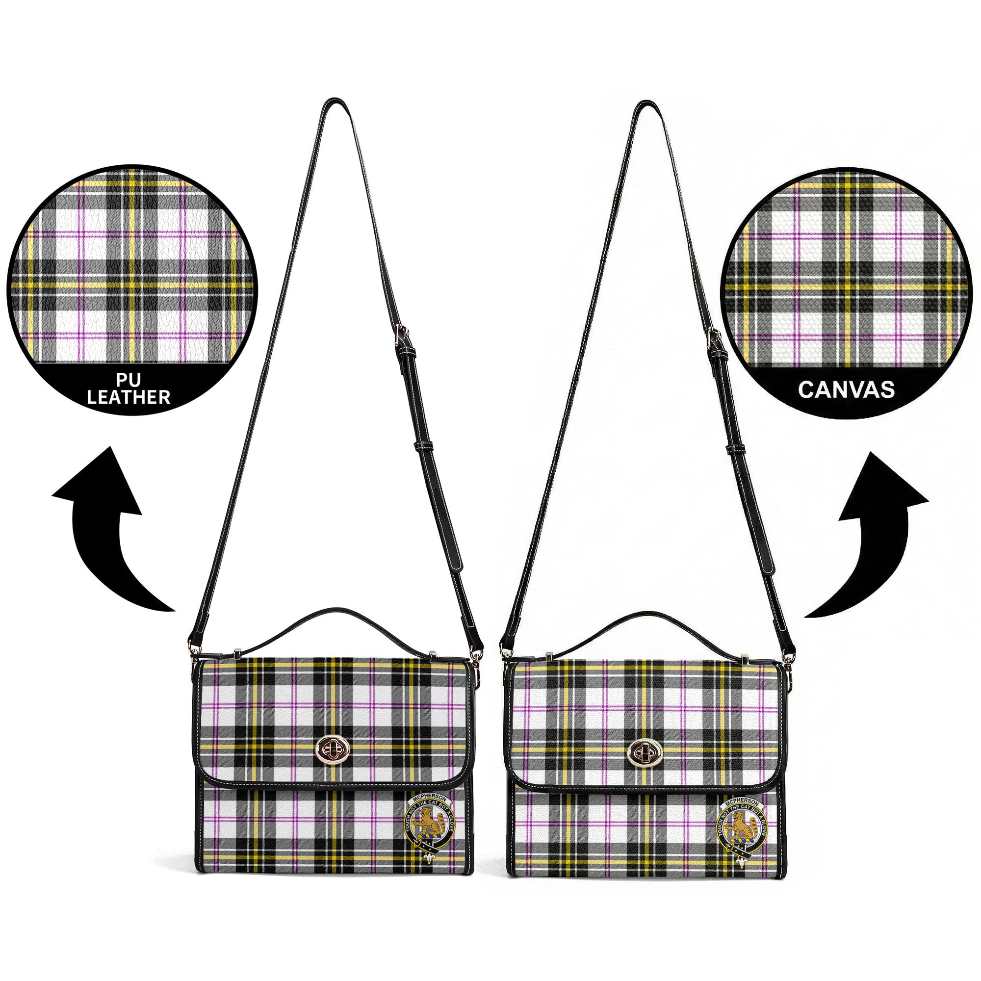 McPherson Dress Modern Tartan Crest Satchel Bag
