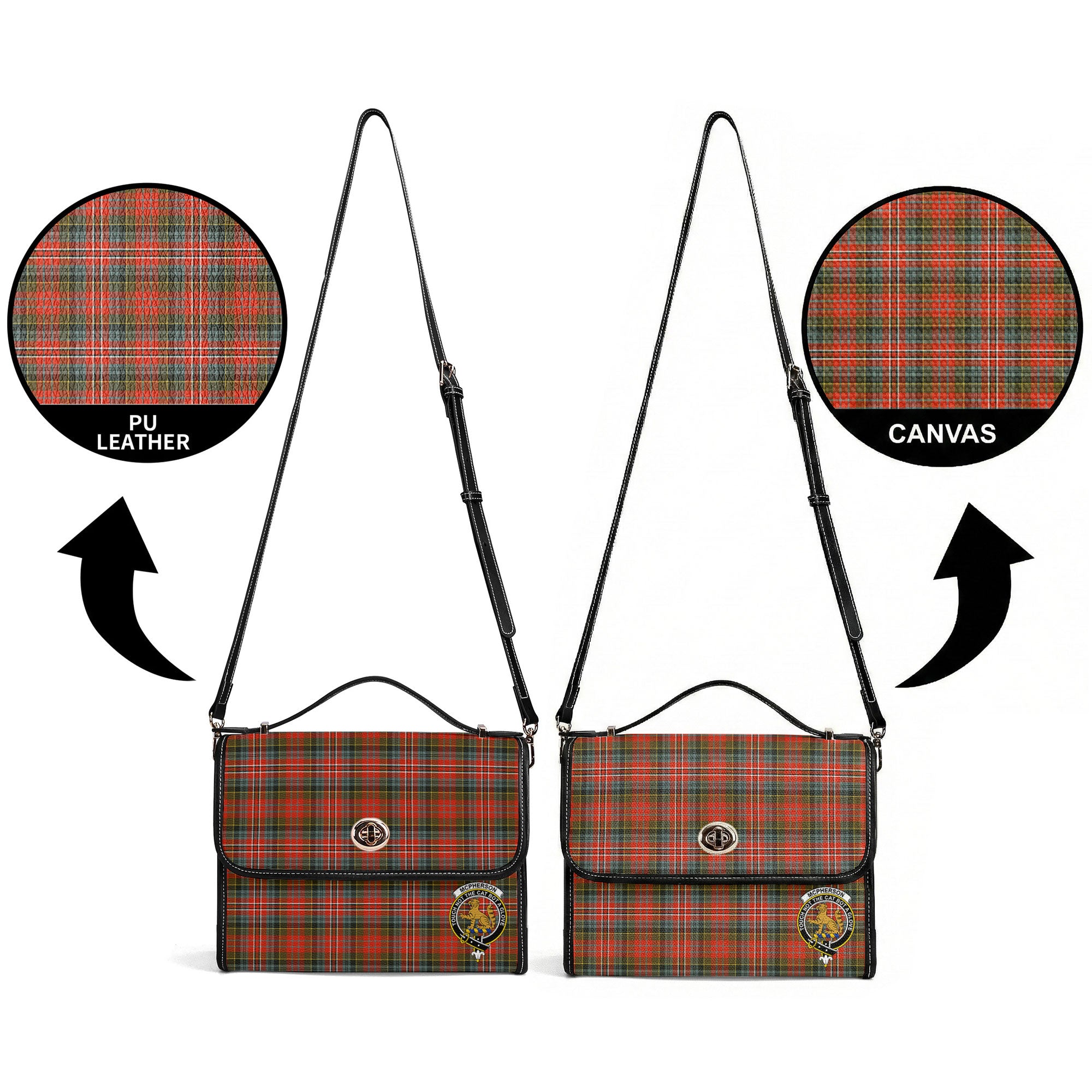 McPherson Weathered Tartan Crest Satchel Bag