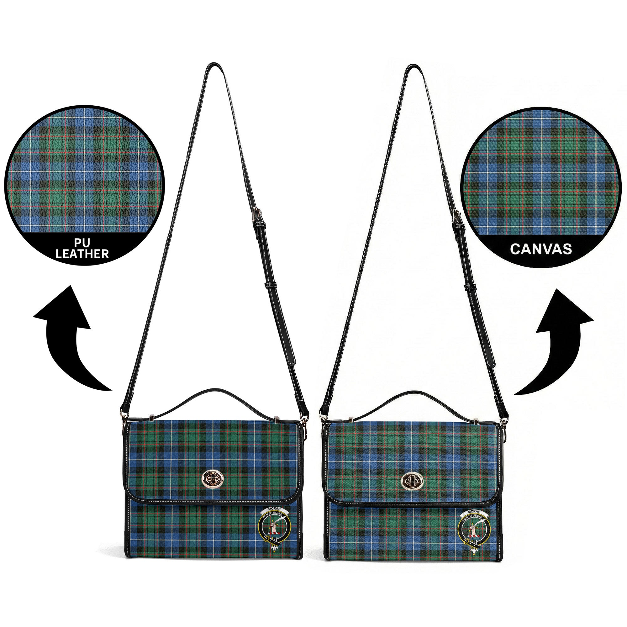 McRae Hunting Ancient Tartan Crest Satchel Bag